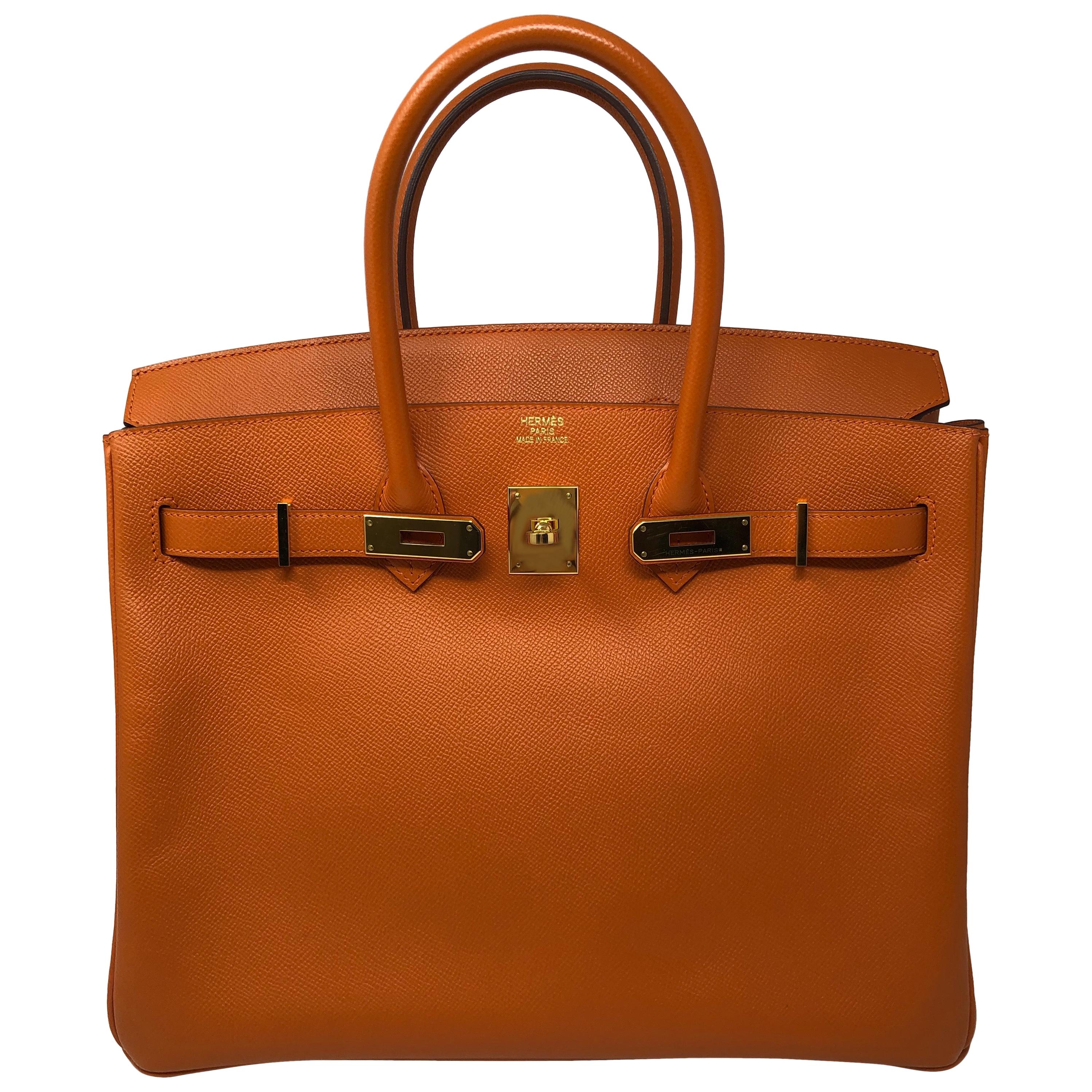 Hermes Birkin 35 Orange Gold Hardware Bag