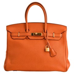 Hermès Birkin 35 Orange Togo Leather Gold Hardware