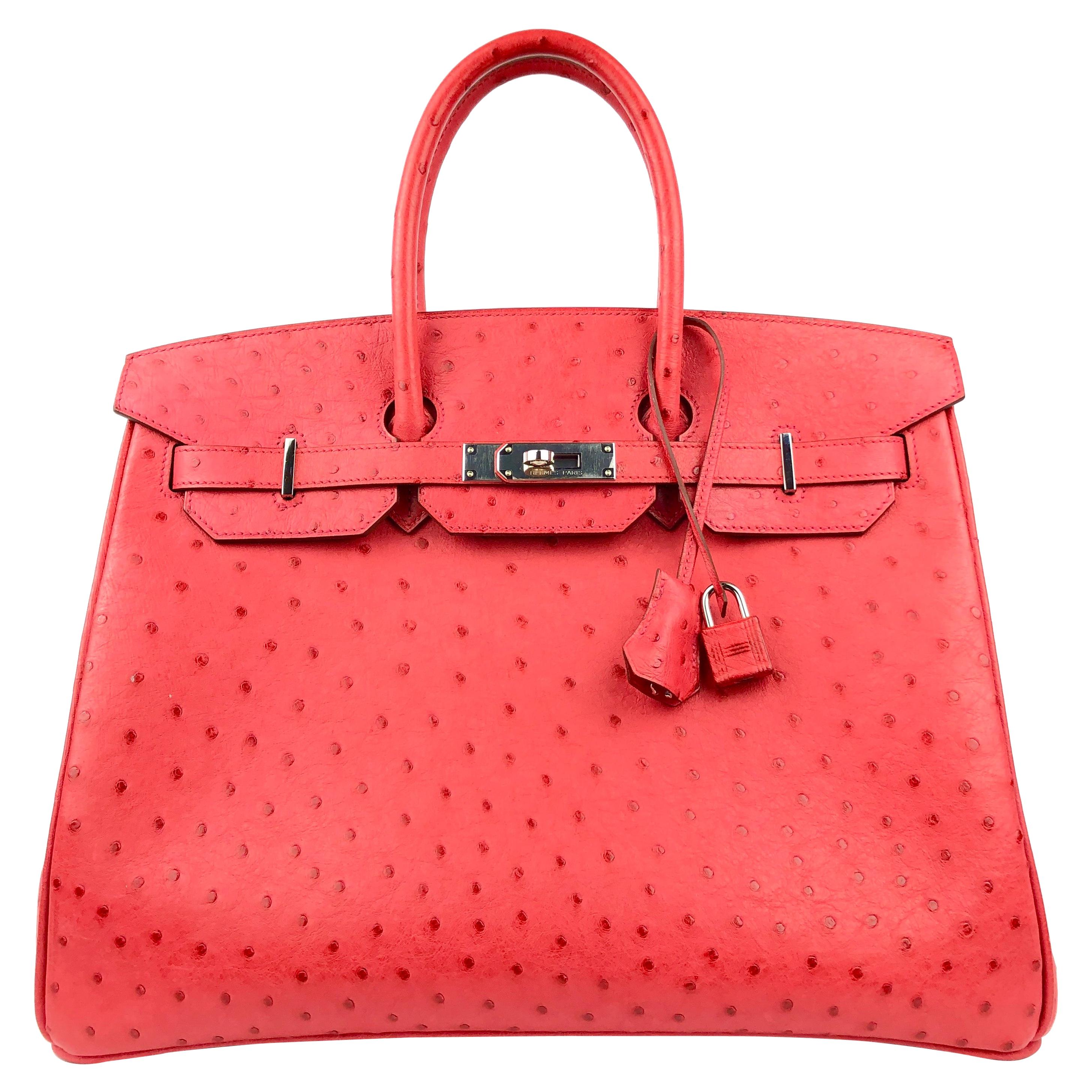 Lot - Hermes Birkin 35 Red Ostrich