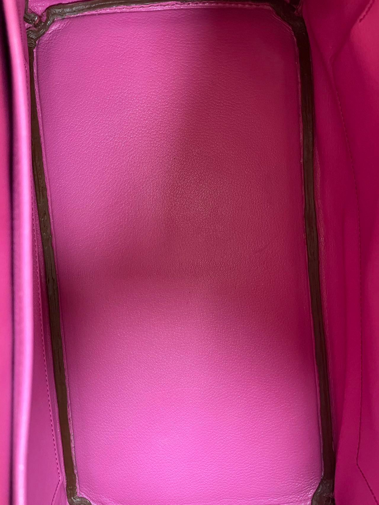 Hermes Birkin 35 Pink Crocodile porosus bag gold hardware 10