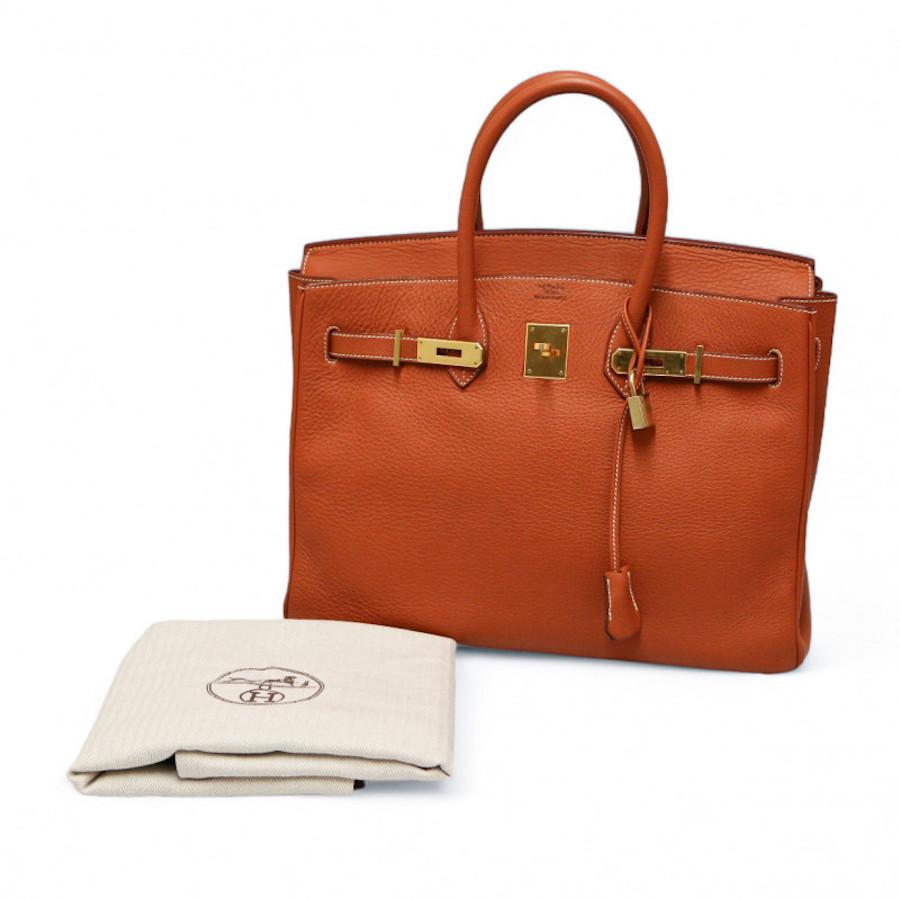 Hermès Birkin 35 pumpkin For Sale 7