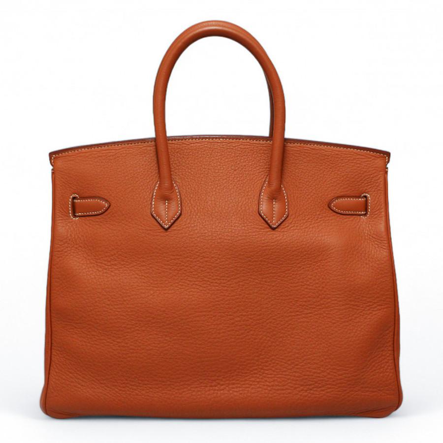 Hermès Birkin 35 pumpkin In Excellent Condition For Sale In Paris, FR