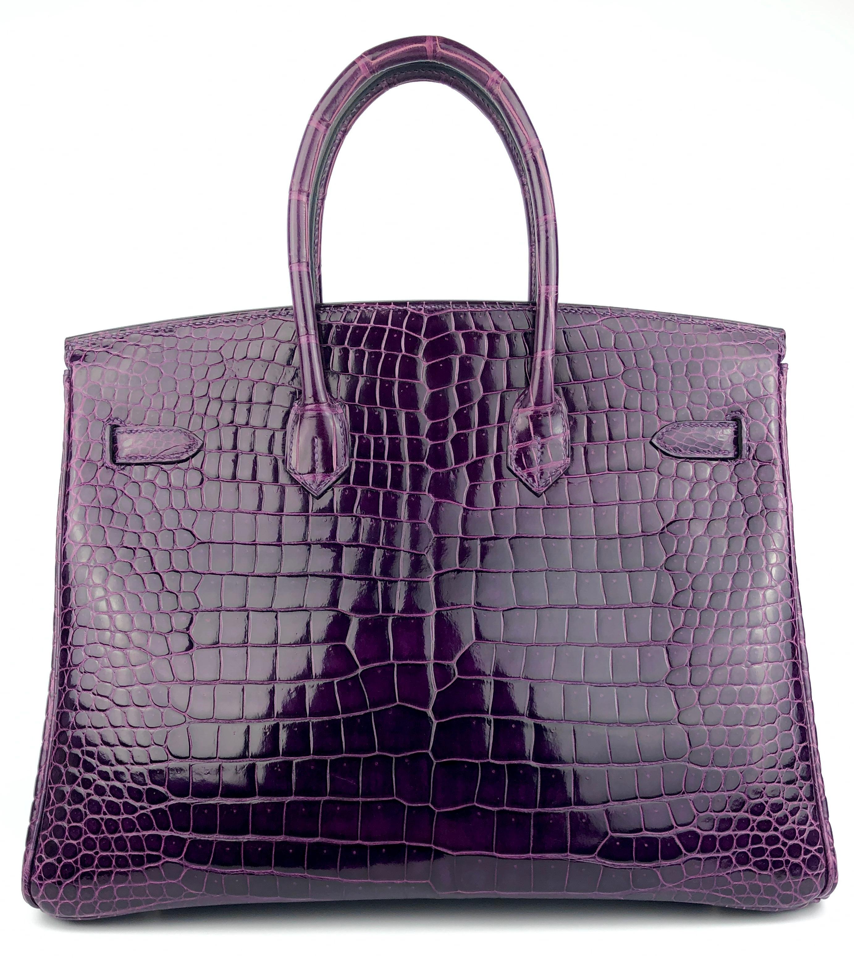 purple croc birkin