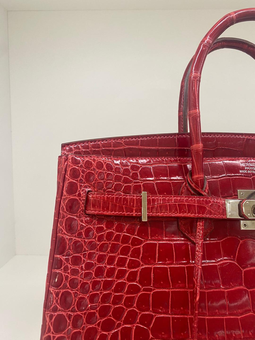 Hermes Birkin 35 Red Alligator PHW For Sale 1