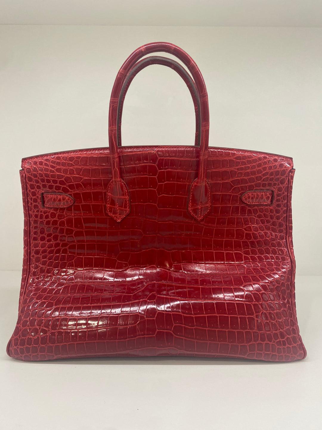 Hermes Birkin 35 Red Alligator PHW For Sale 3