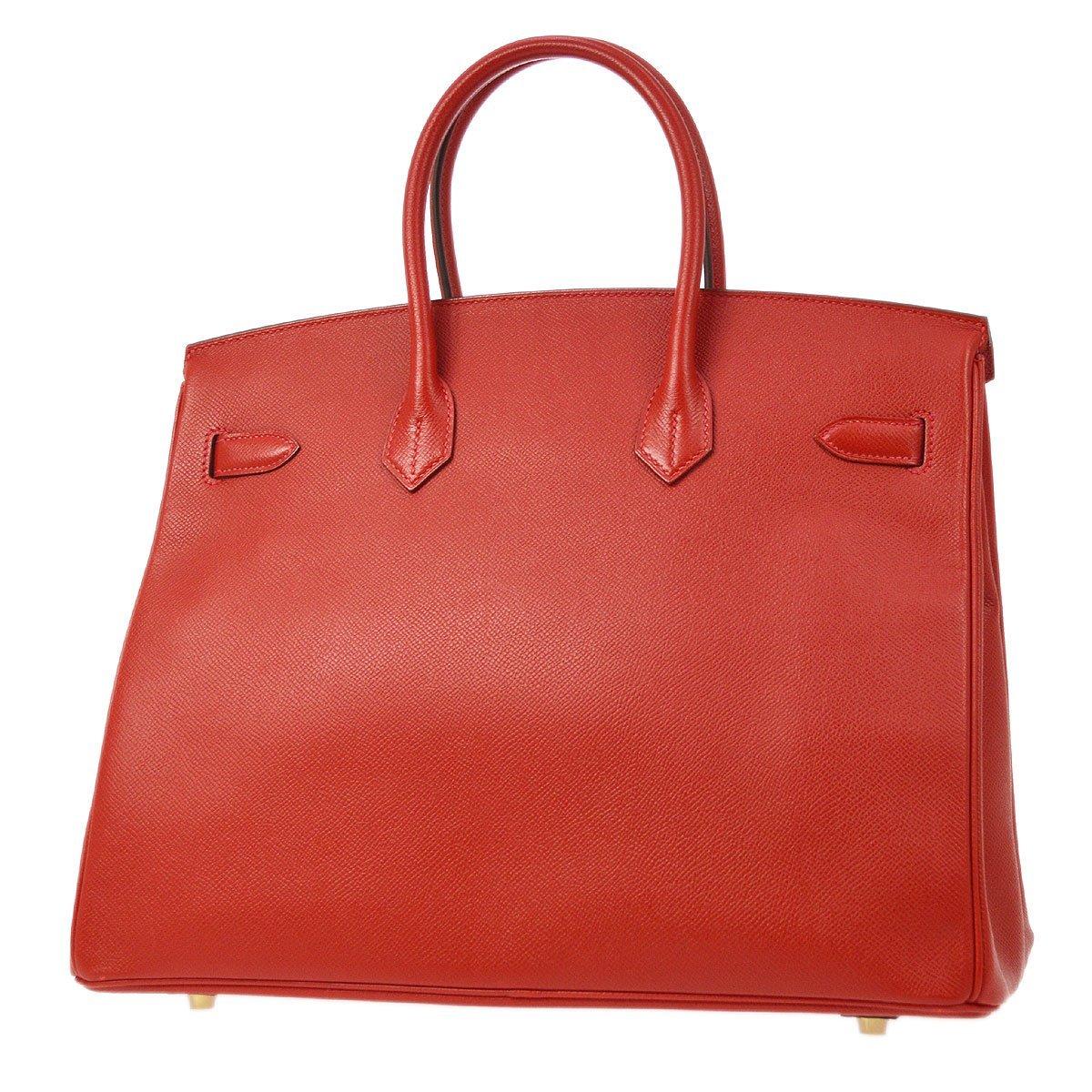 Women's HERMES Birkin 35 Red Epsom Leather Gold Hardware Top Handle Tote Bag in Box