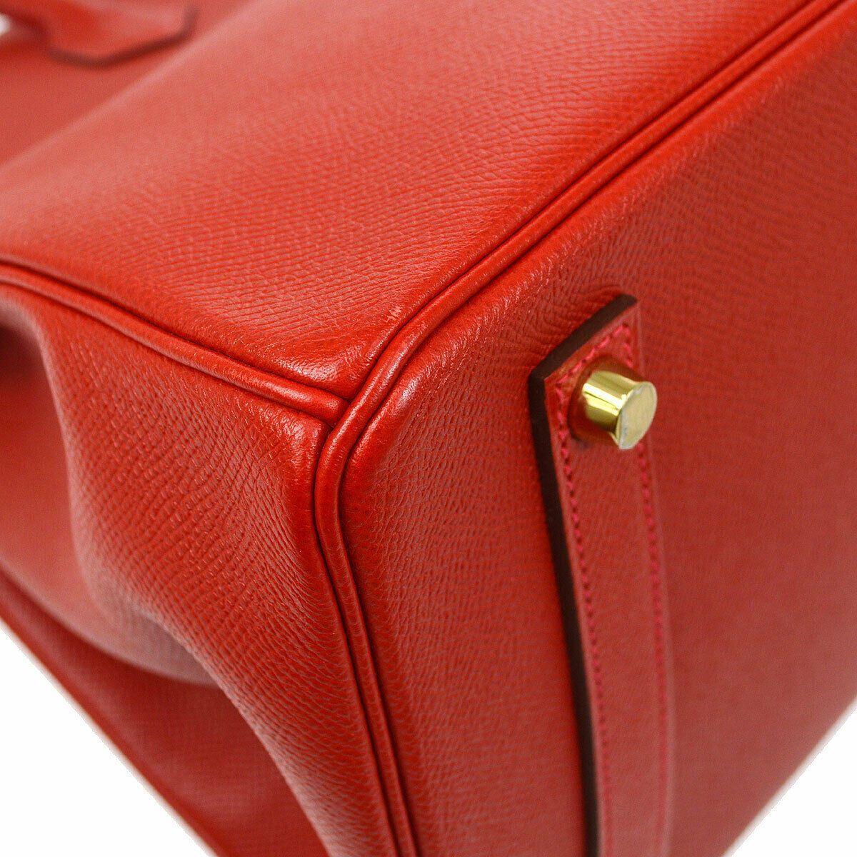 HERMES Birkin 35 Red Epsom Leather Gold Hardware Top Handle Tote Bag in Box 2