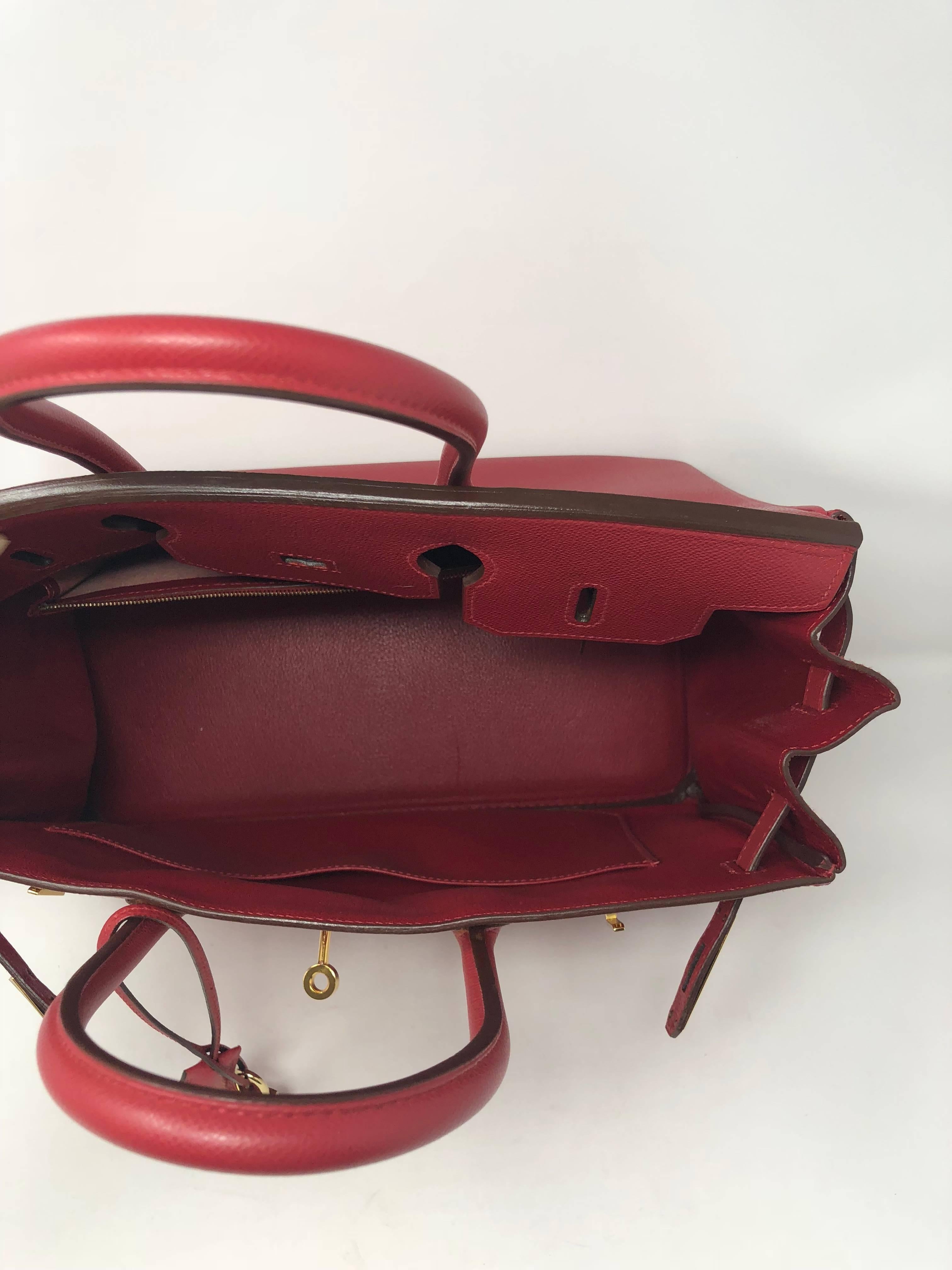 Hermes Birkin 35 Red  In Excellent Condition In Athens, GA