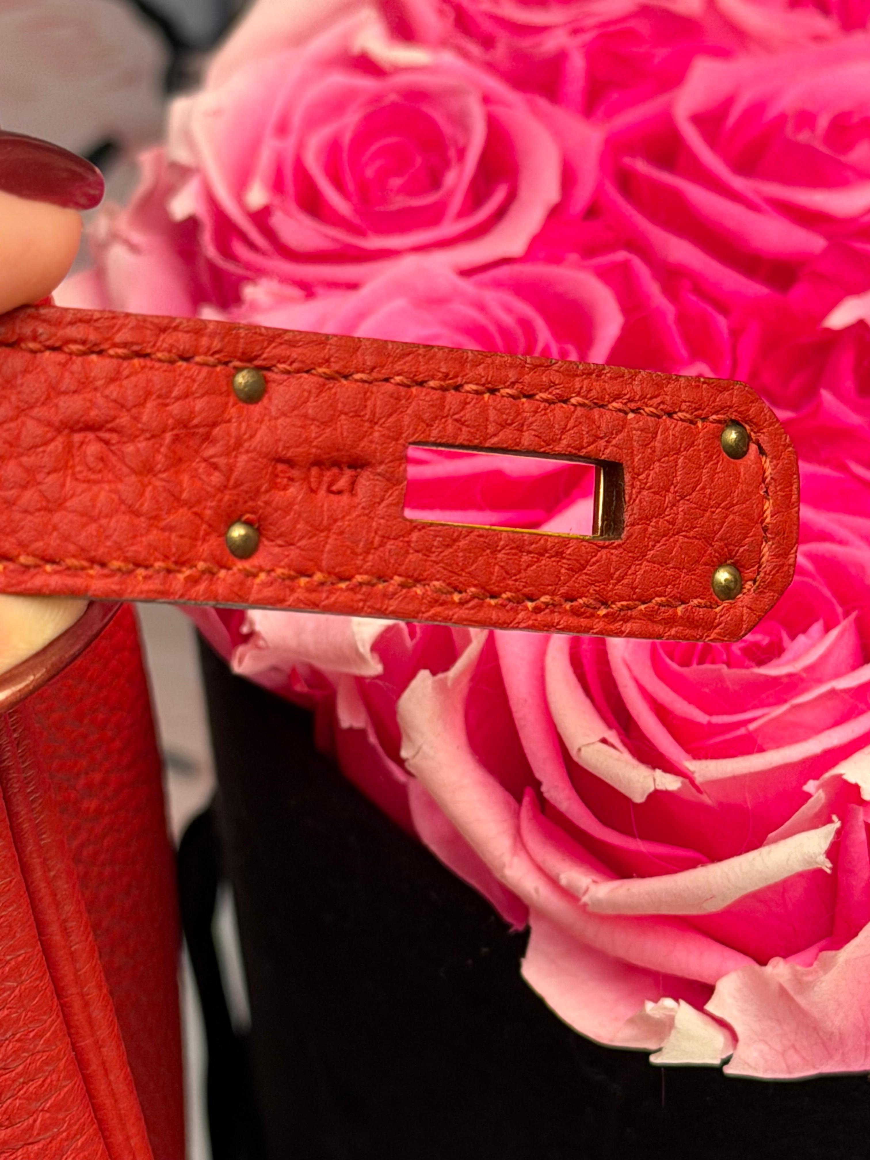 Hermes Birkin 35 Rosso Togo borsa GHW in vendita 8