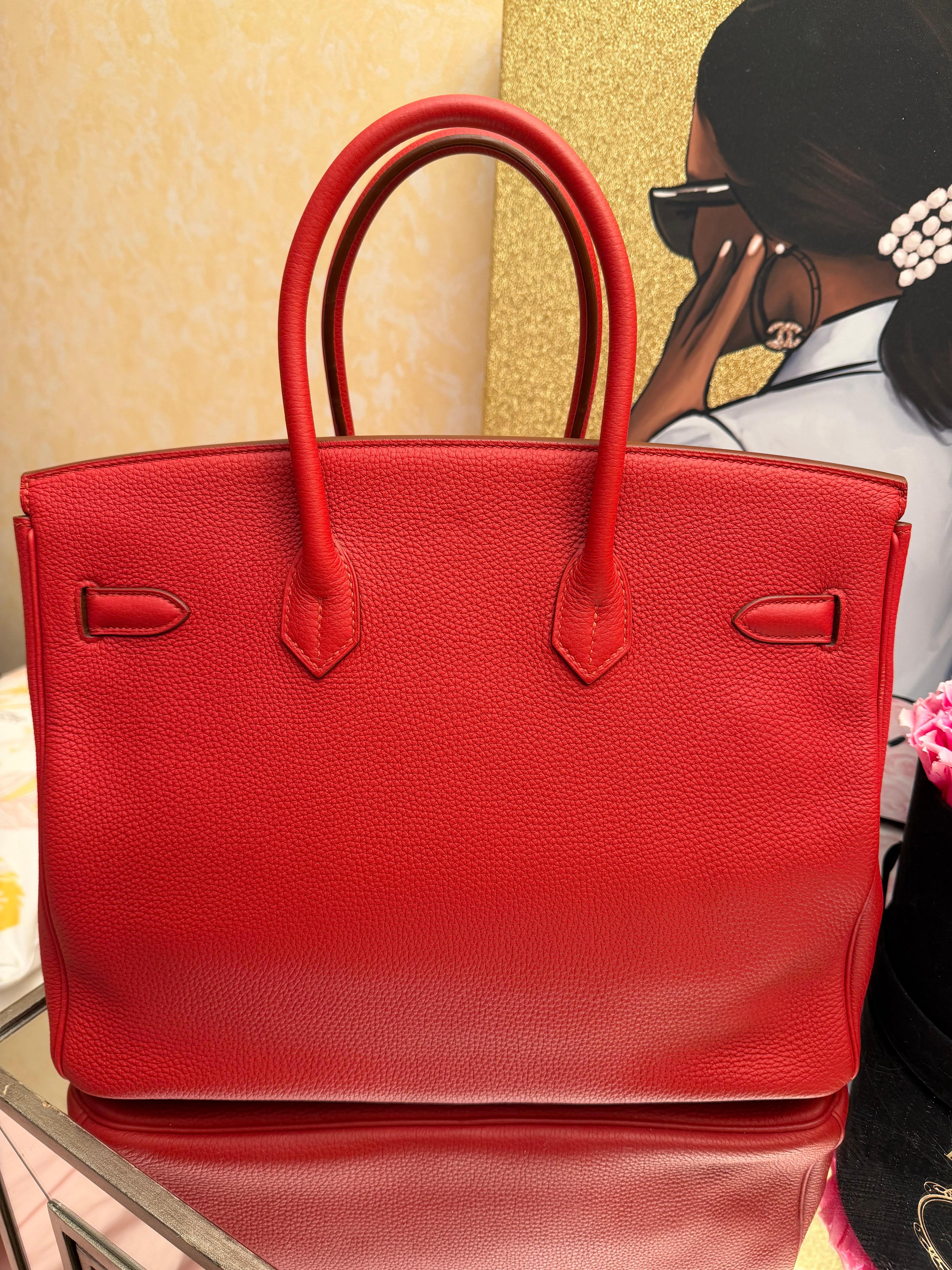 Hermes Birkin 35 Rosso Togo borsa GHW In condizioni ottime in vendita a New York, NY