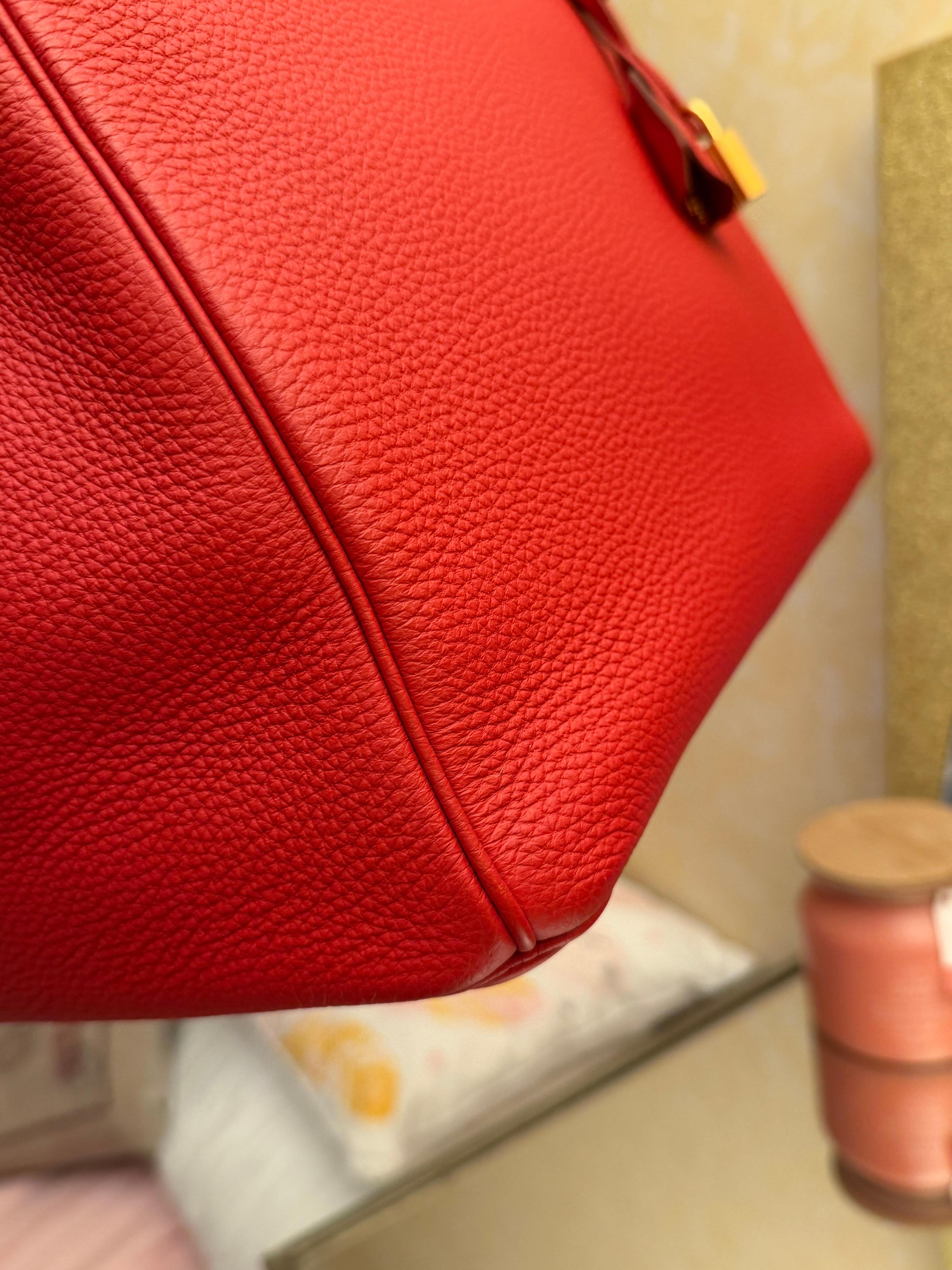 Hermes Birkin 35 Rosso Togo borsa GHW in vendita 2