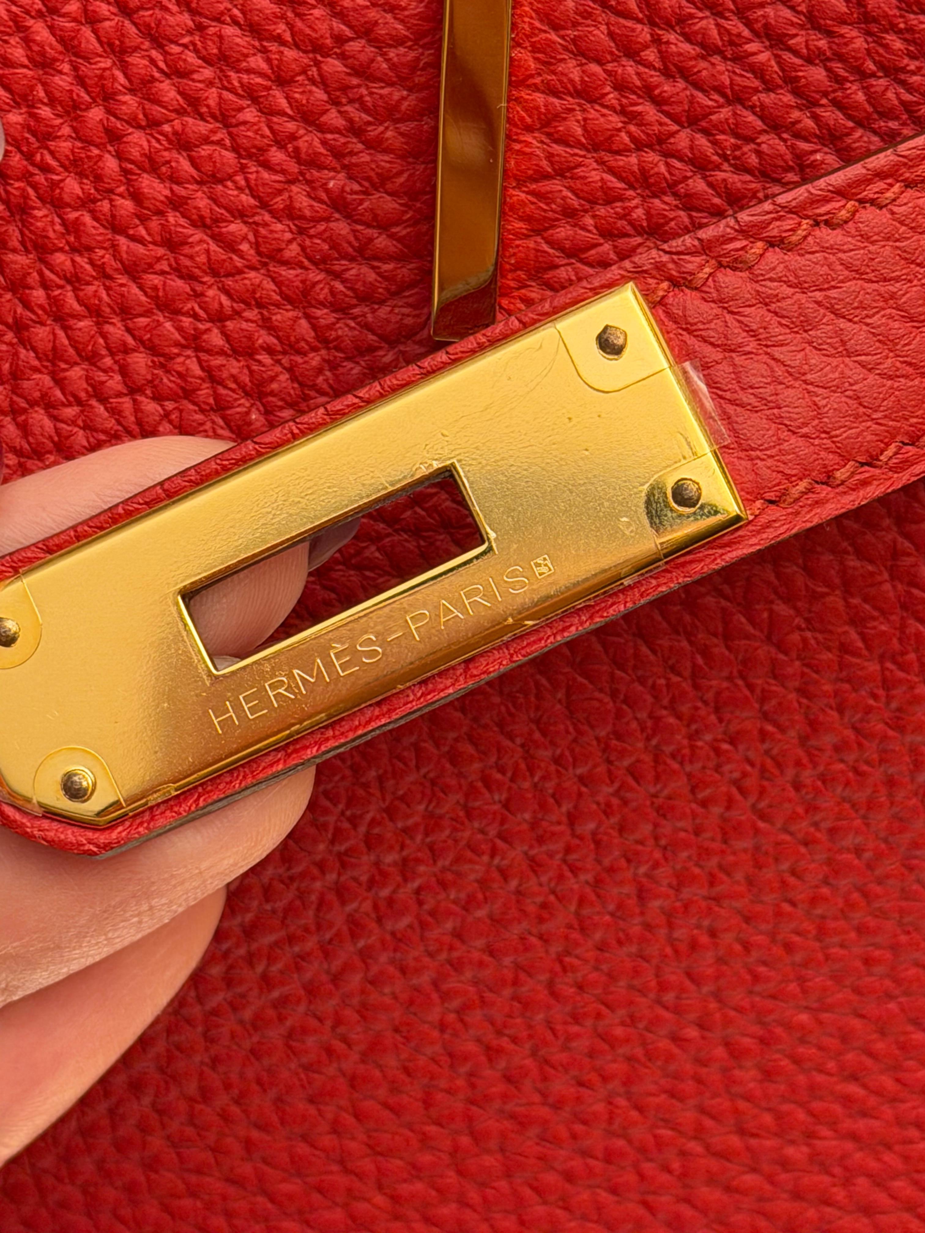Hermes Birkin 35 Rosso Togo borsa GHW in vendita 4