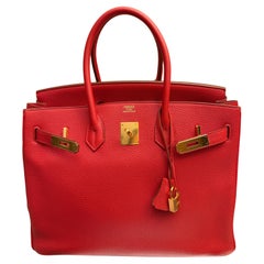 Hermes Birkin 35 Rouge Togo bag GHW