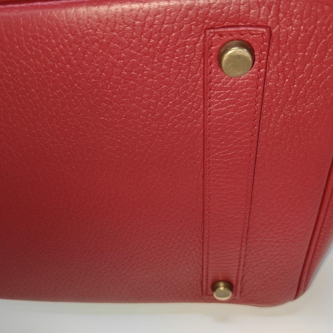 Hermes Birkin 35 Red Togo calfskin leather gold hardware 1995 9