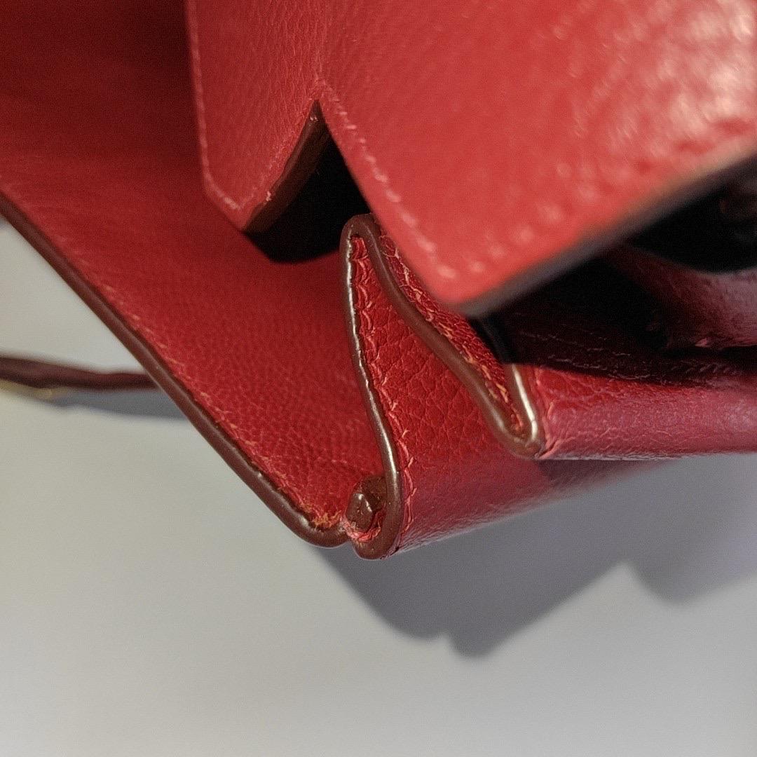 Hermes Birkin 35 Red Togo calfskin leather gold hardware 1995 en venta 11
