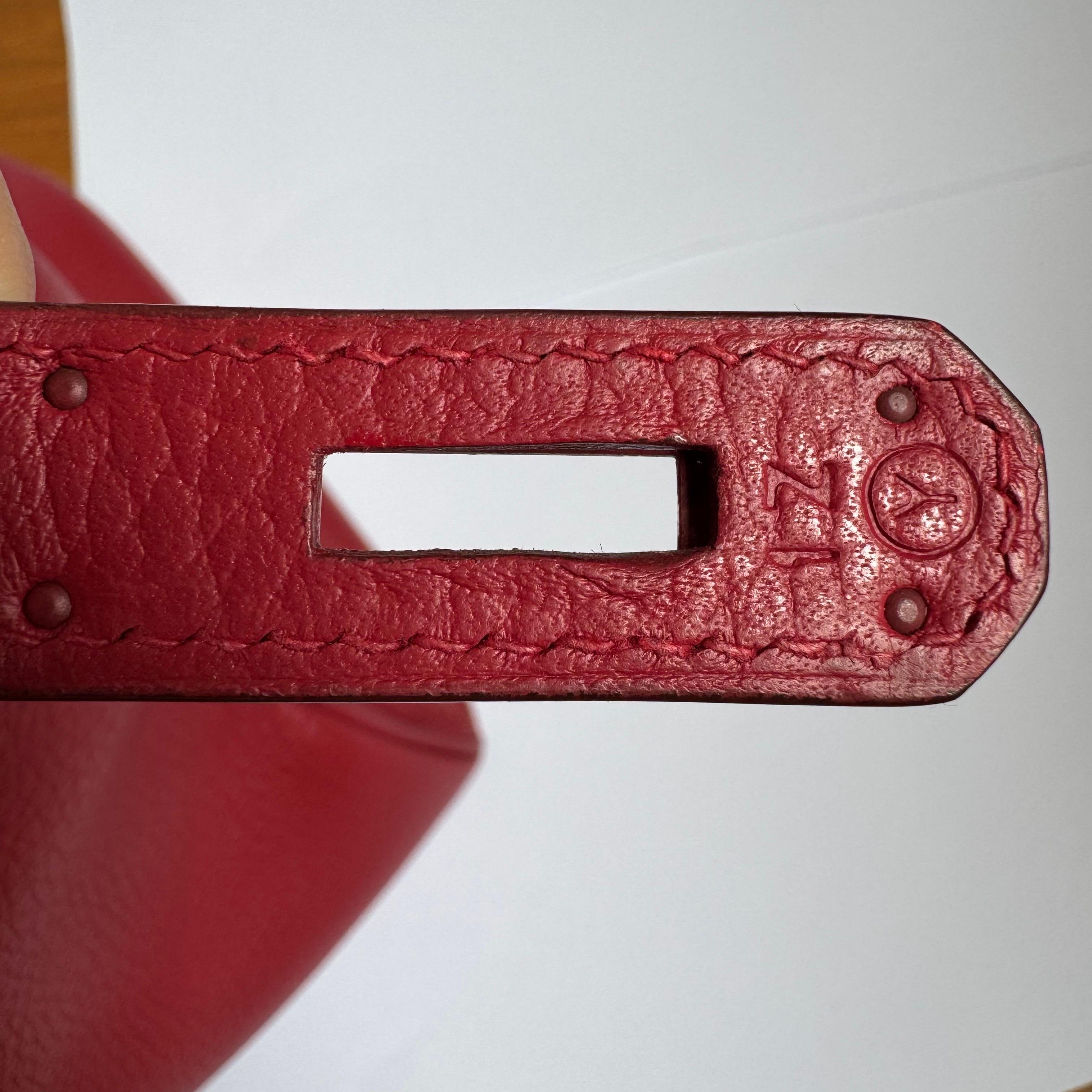 Hermes Birkin 35 Red Togo calfskin leather gold hardware 1995 en venta 14