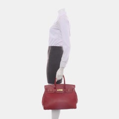 Hermes Birkin 35 Red Togo calfskin leather gold hardware 1995