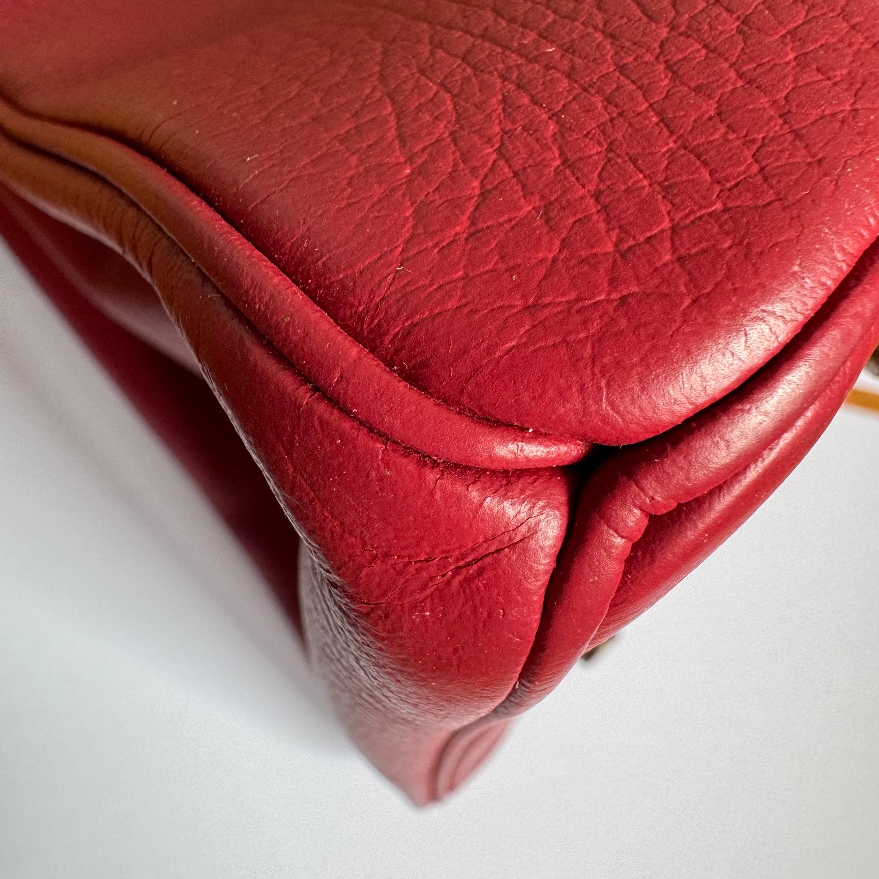 Hermes Birkin 35 Red Togo calfskin leather gold hardware 1995 en venta 15