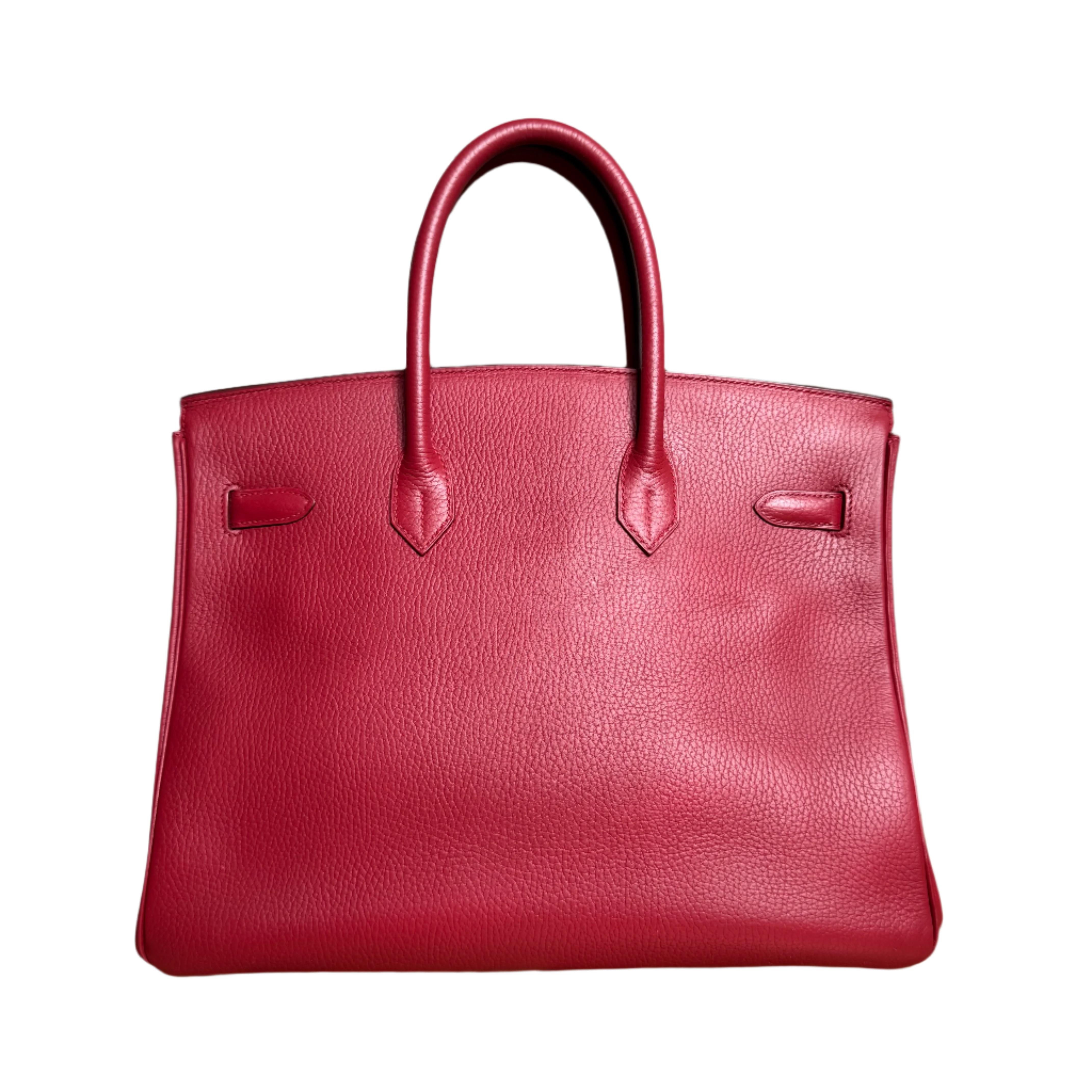 Hermes Birkin 35 Red Togo calfskin leather gold hardware 1995 en Bueno estado para la venta en AUBERVILLIERS, FR