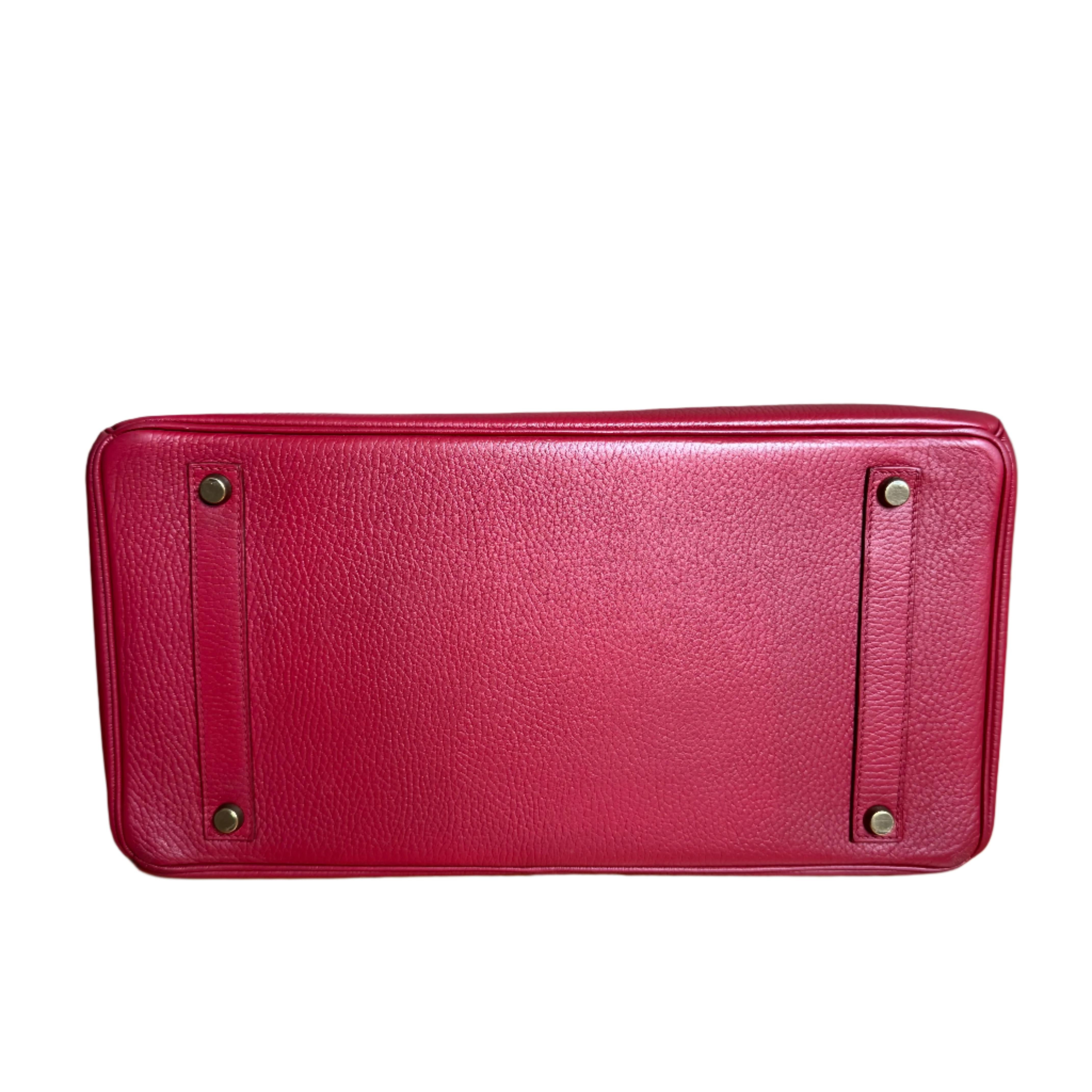 Hermes Birkin 35 Red Togo calfskin leather gold hardware 1995 en venta 2