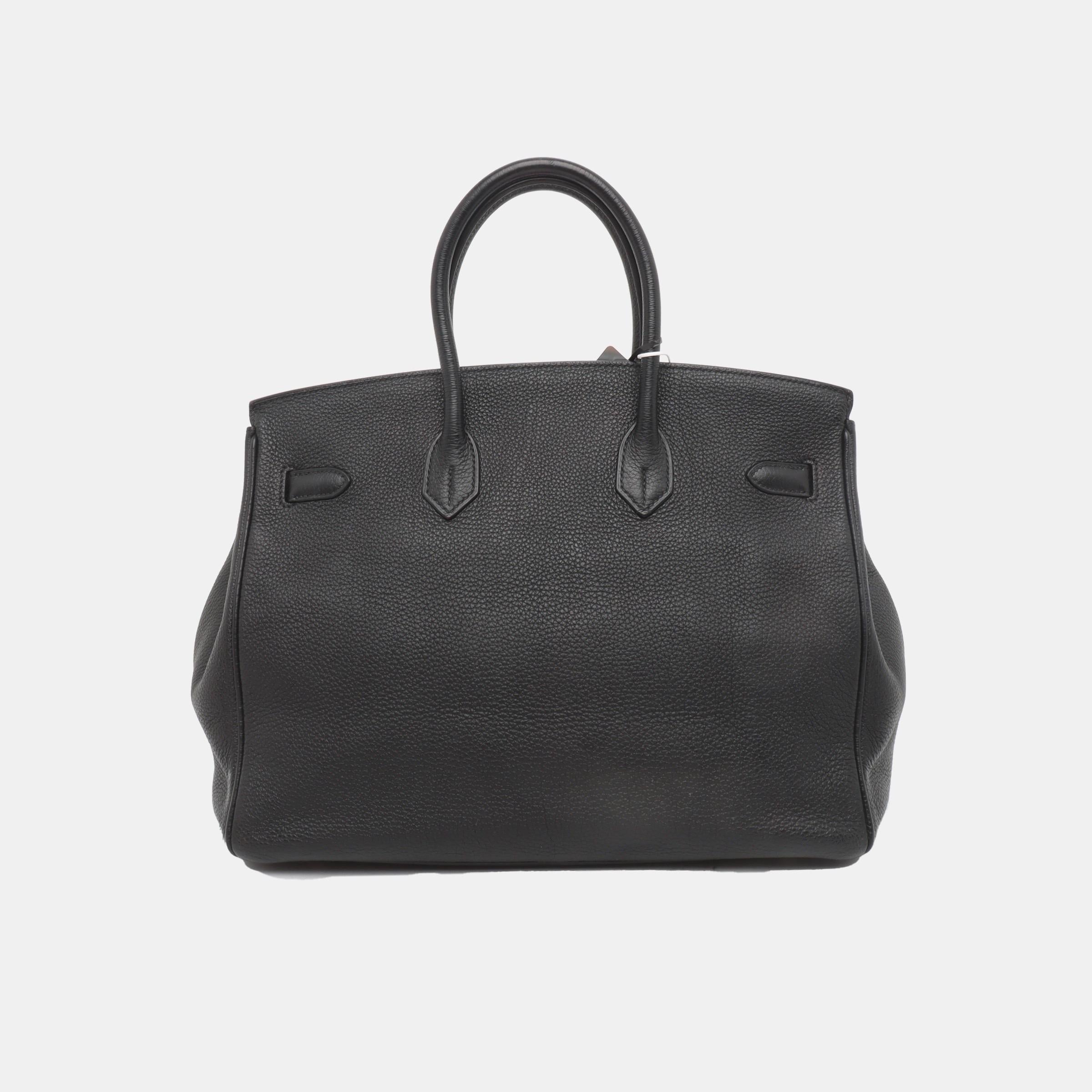 Hermes Birkin 35 Redyed Black Togo Calfskin Leather Gold-tone Hardware 2010 In Good Condition In AUBERVILLIERS, FR