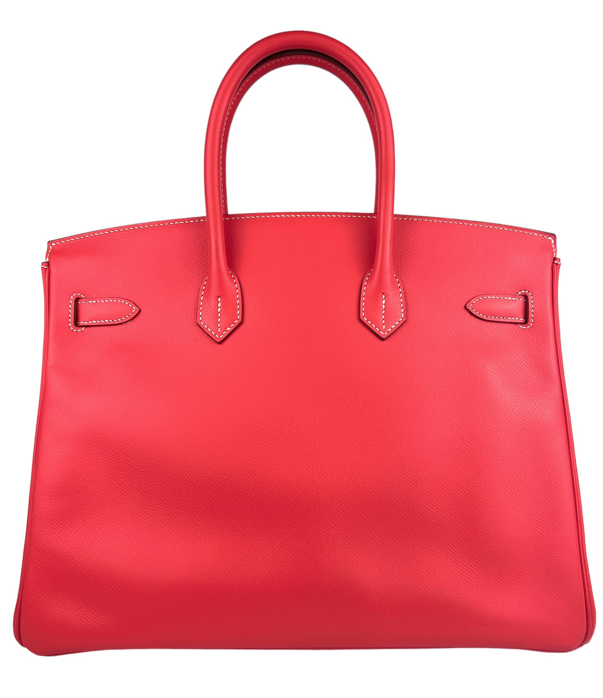 Birkin 35 Rose Jaipur Rosa Rot Gold Innen Candy Gold von Hermès  Hardware  für Damen oder Herren im Angebot