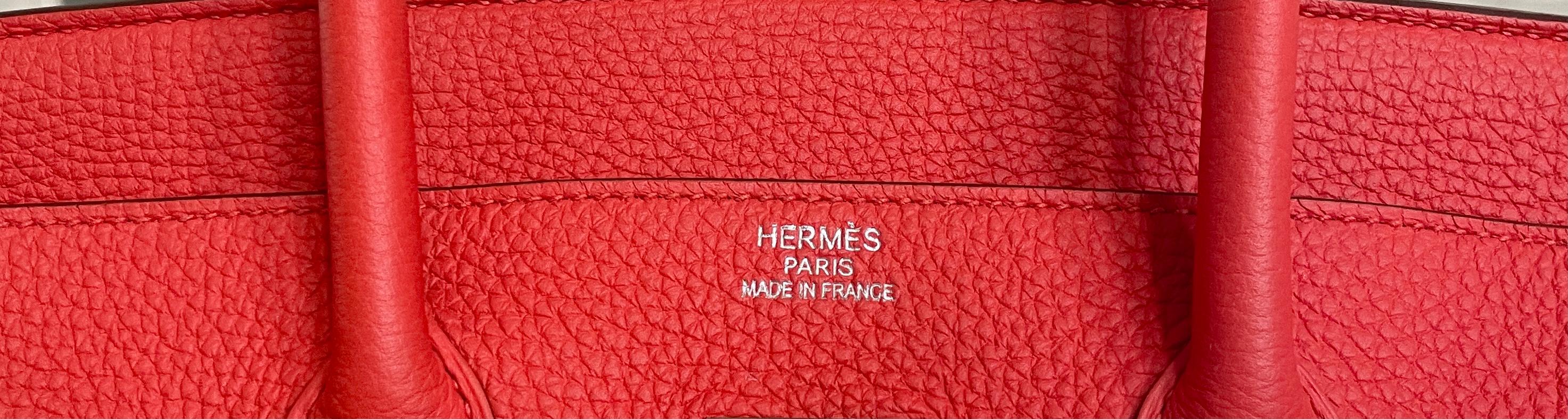 Hermès - Sac Birkin 35 rose Jaipur en palladium rouge et rose avec accessoires en métal  2