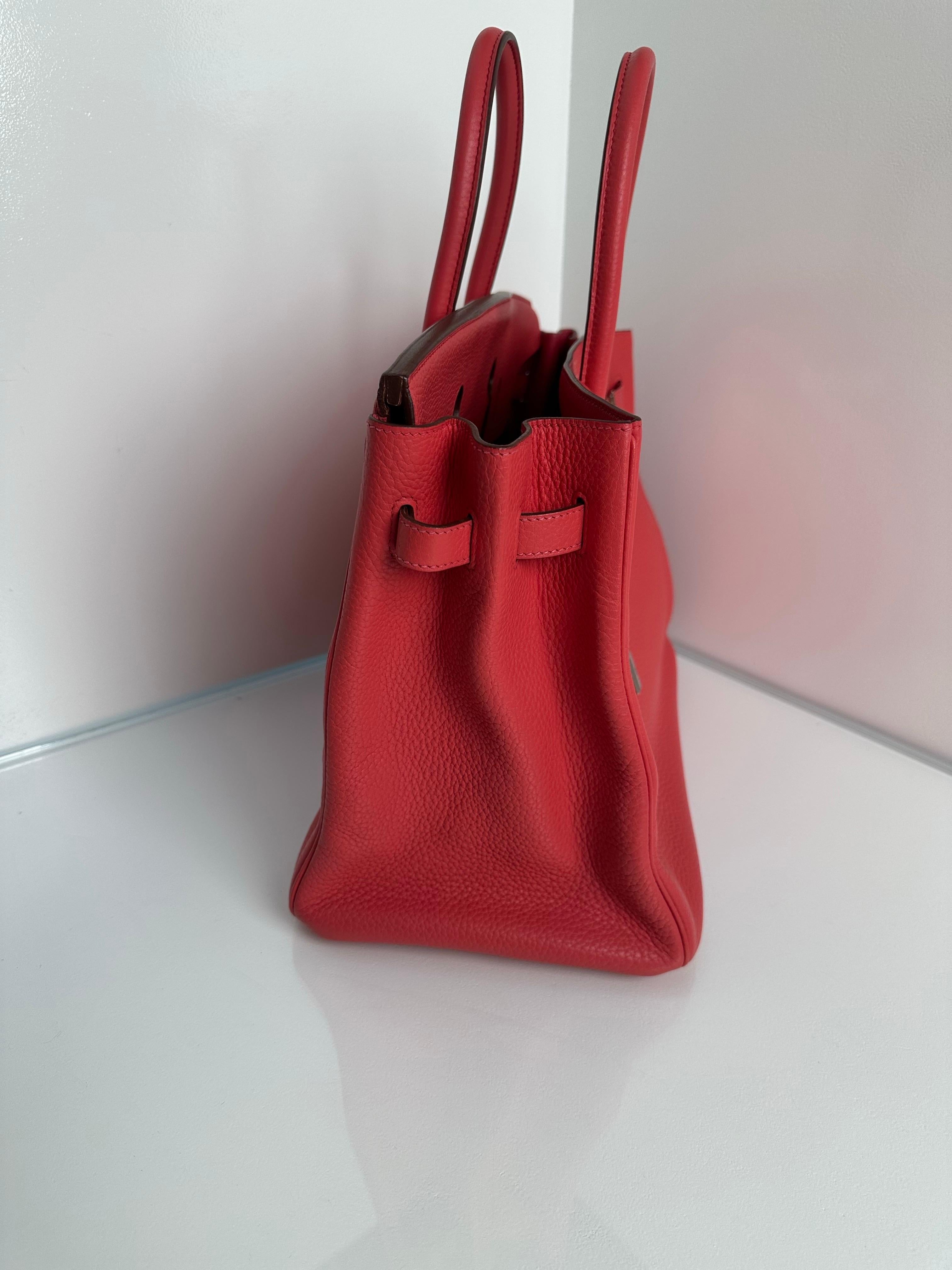 Hermes Birkin 35 Rose Jaipur Togo Palladium Hardware im Zustand „Hervorragend“ im Angebot in Athens, GA