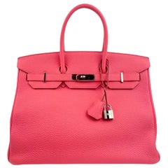 Hermes Birkin 35 Rose Lipstick Pink Palladium Hardware 