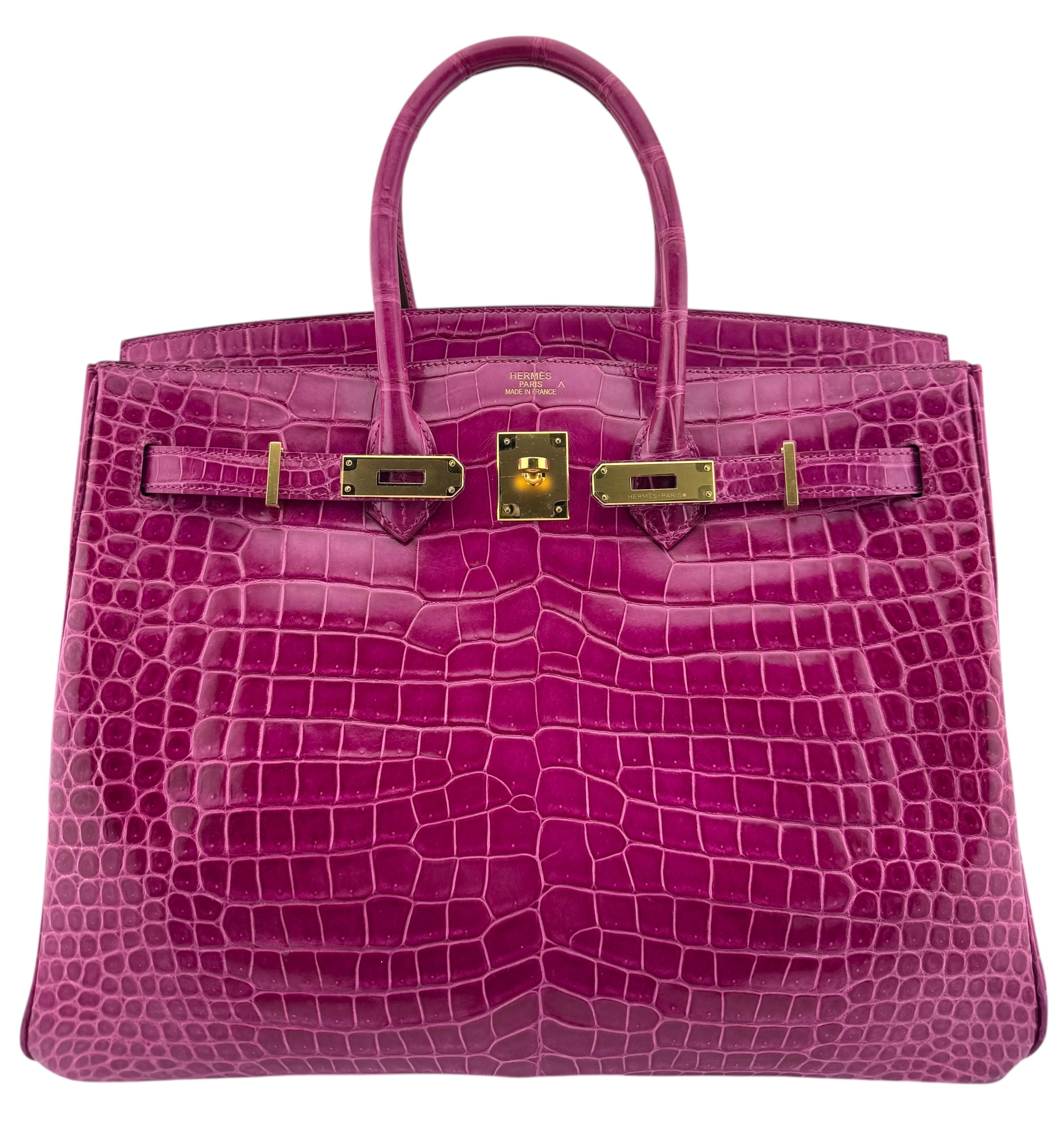 Women's or Men's Hermes Birkin 35 rose scheherazade gold hardware