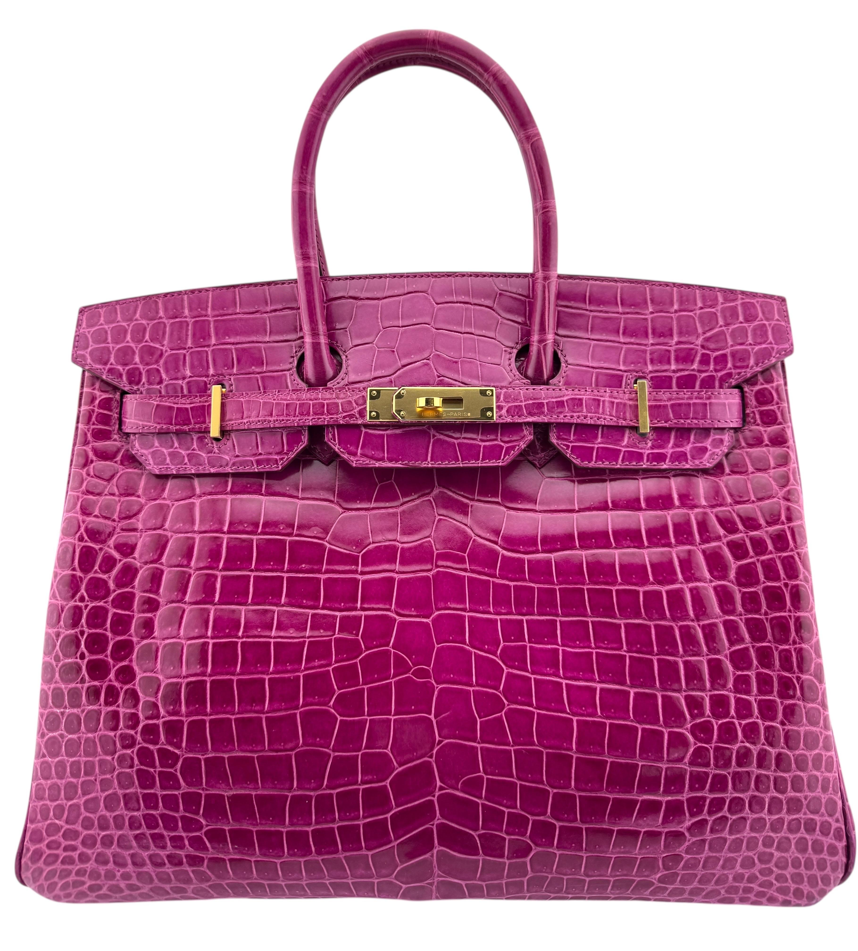 Hermes Birkin 35 rose scheherazade gold hardware 1