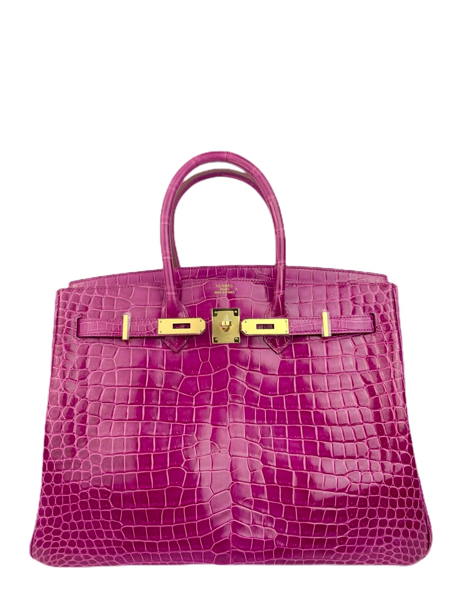 hot pink crocodile hermes birkin bag