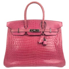 Hermes Birkin 35 Rose Tyrien Pink Crocodile