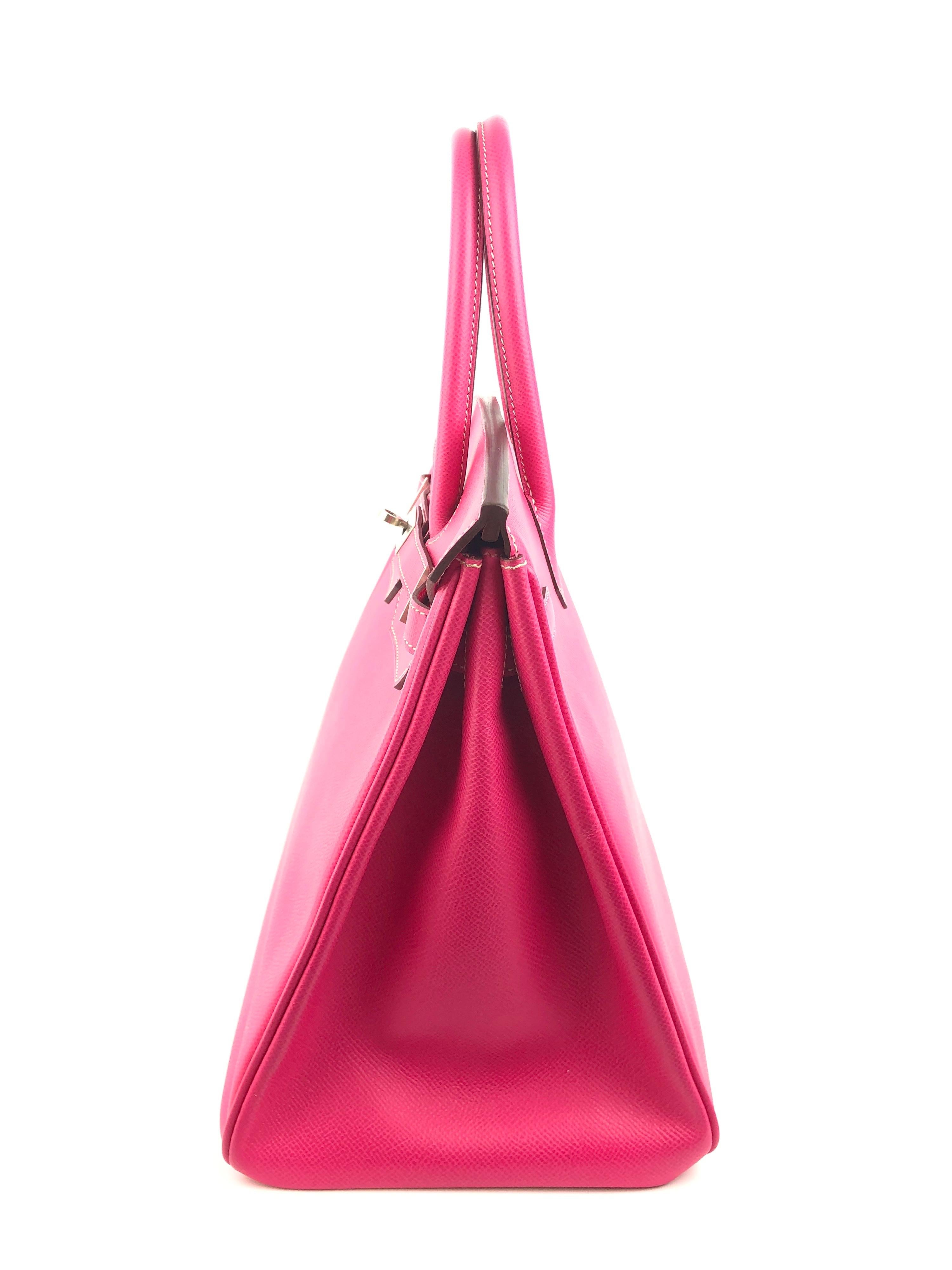 Hermes Birkin 35 Rose Tyrien Pink Epsom Brushed Palladium Hardware  3