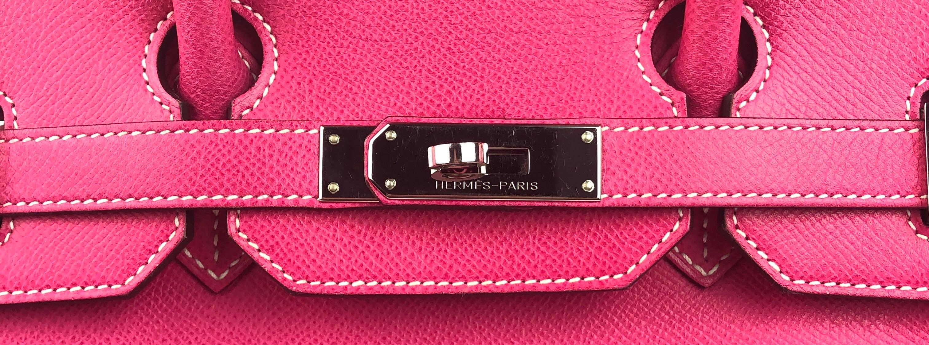 Hermes Birkin 35 Rose Tyrien Pink Epsom Palladium Hardware  1