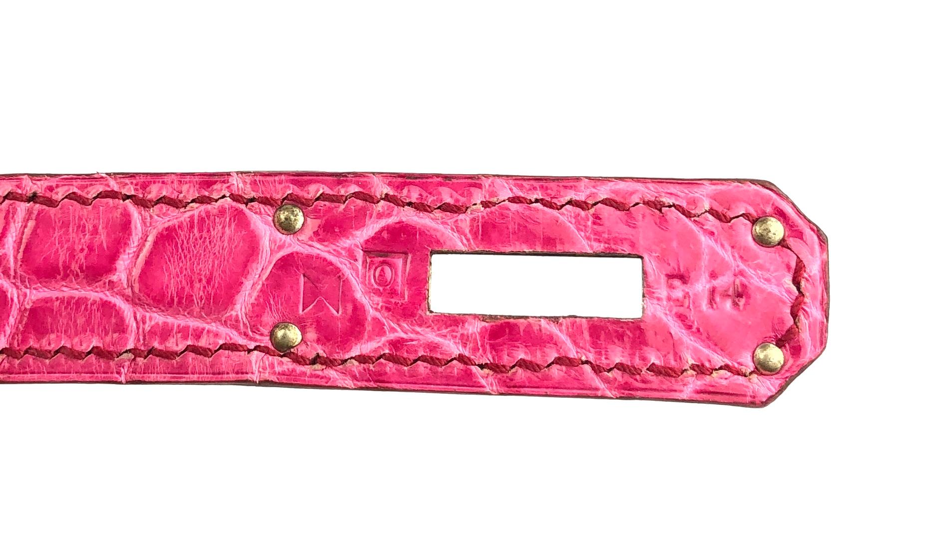 Hermes Birkin 35 Rose Tyrien Pink Shiny Porosus Crocodile Palladium Hardware 1