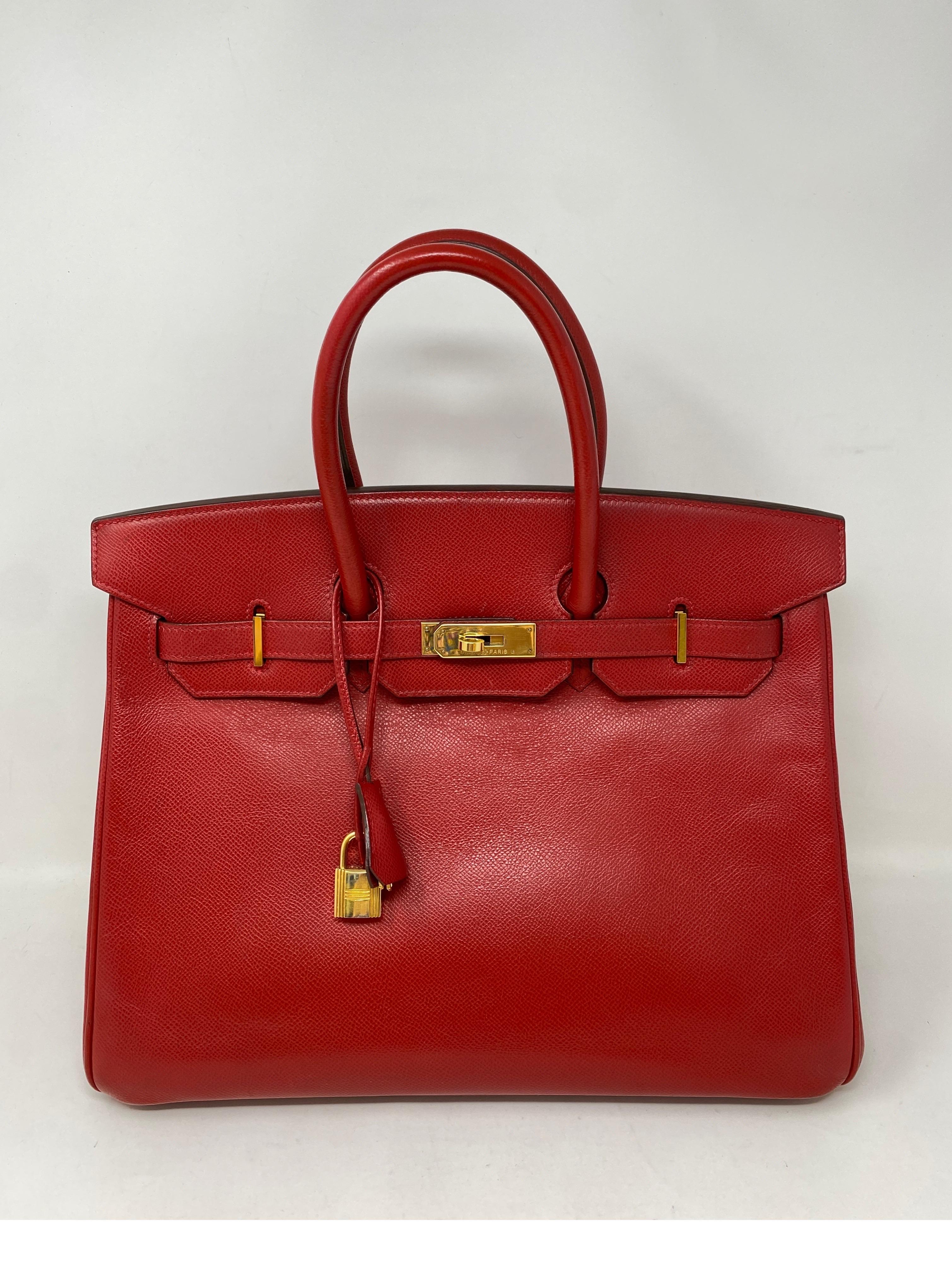 Hermes Birkin 35 Rouge Casaque Bag  6