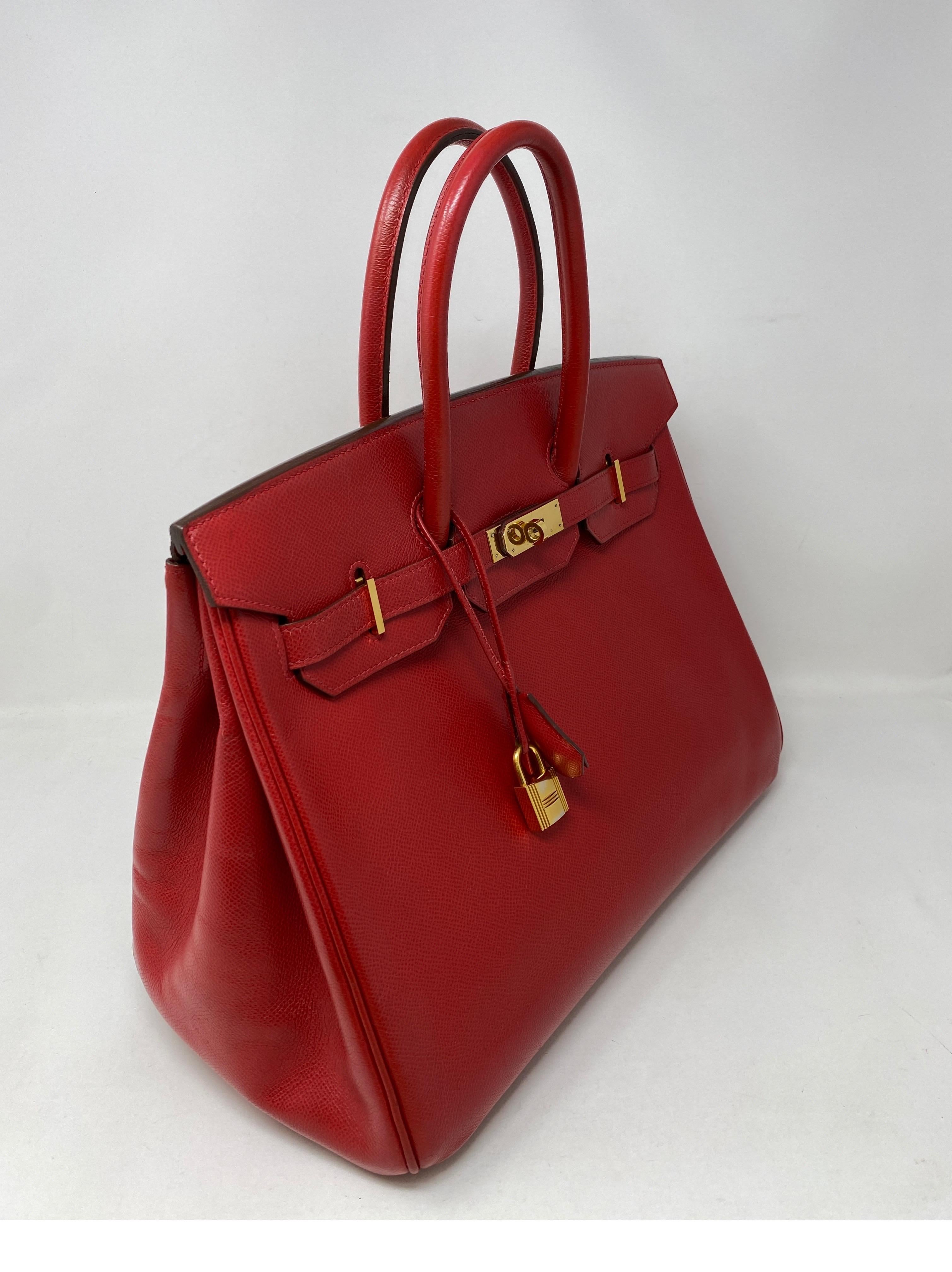 Hermes Birkin 35 Rouge Casaque Bag  7