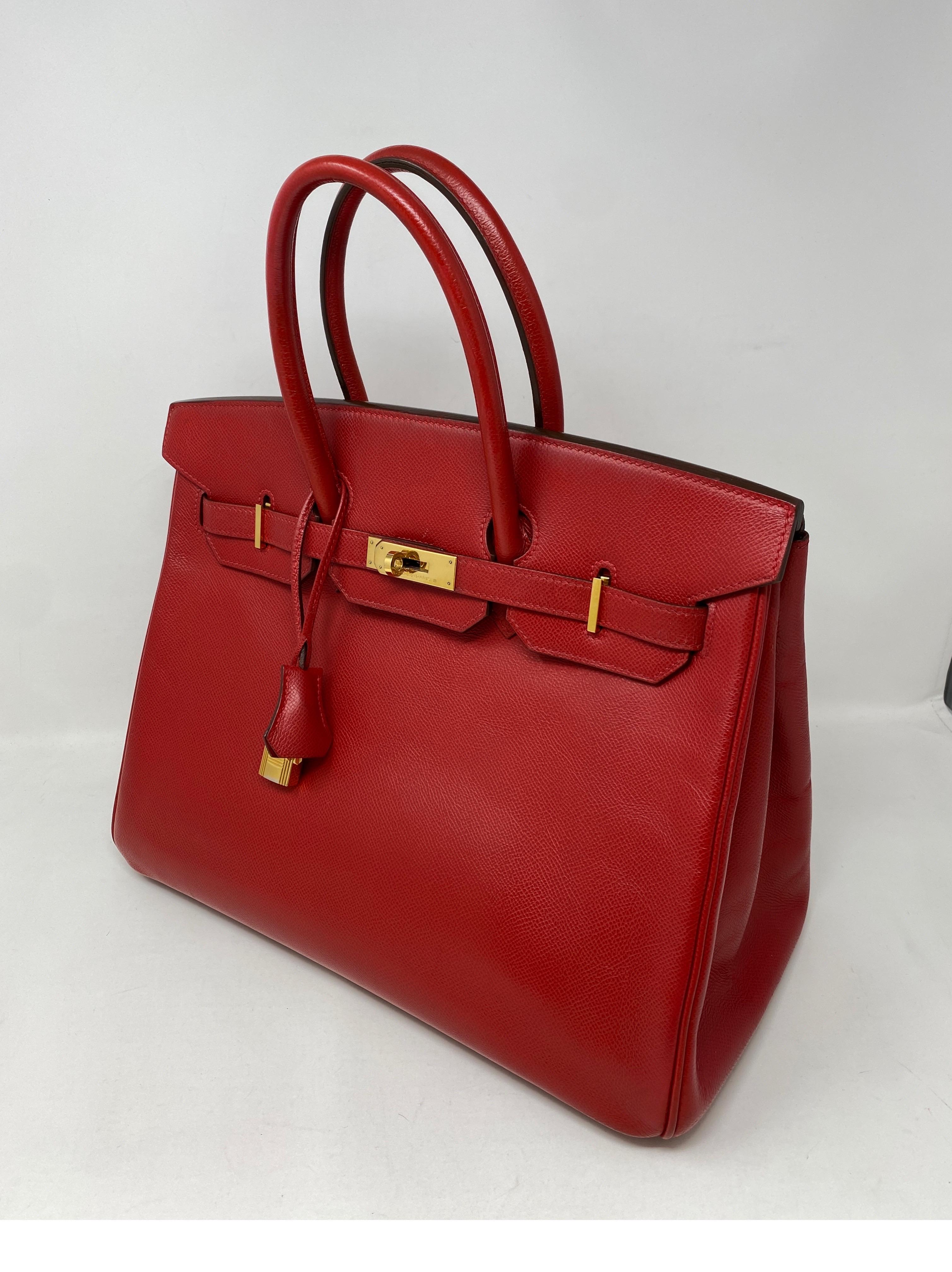 Hermes Birkin 35 Rouge Casaque Bag  8