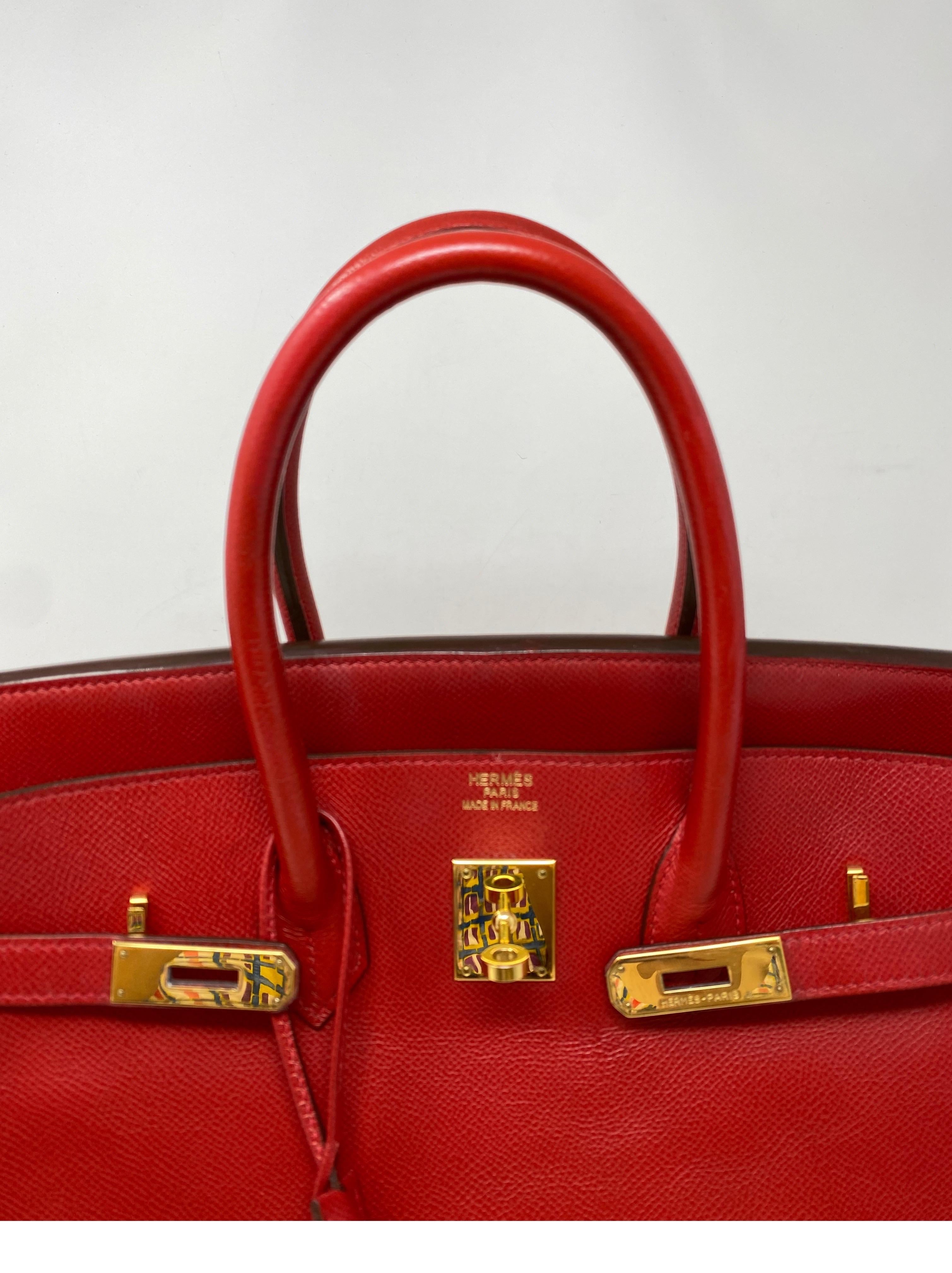 Hermes Birkin 35 Rouge Casaque Bag  12