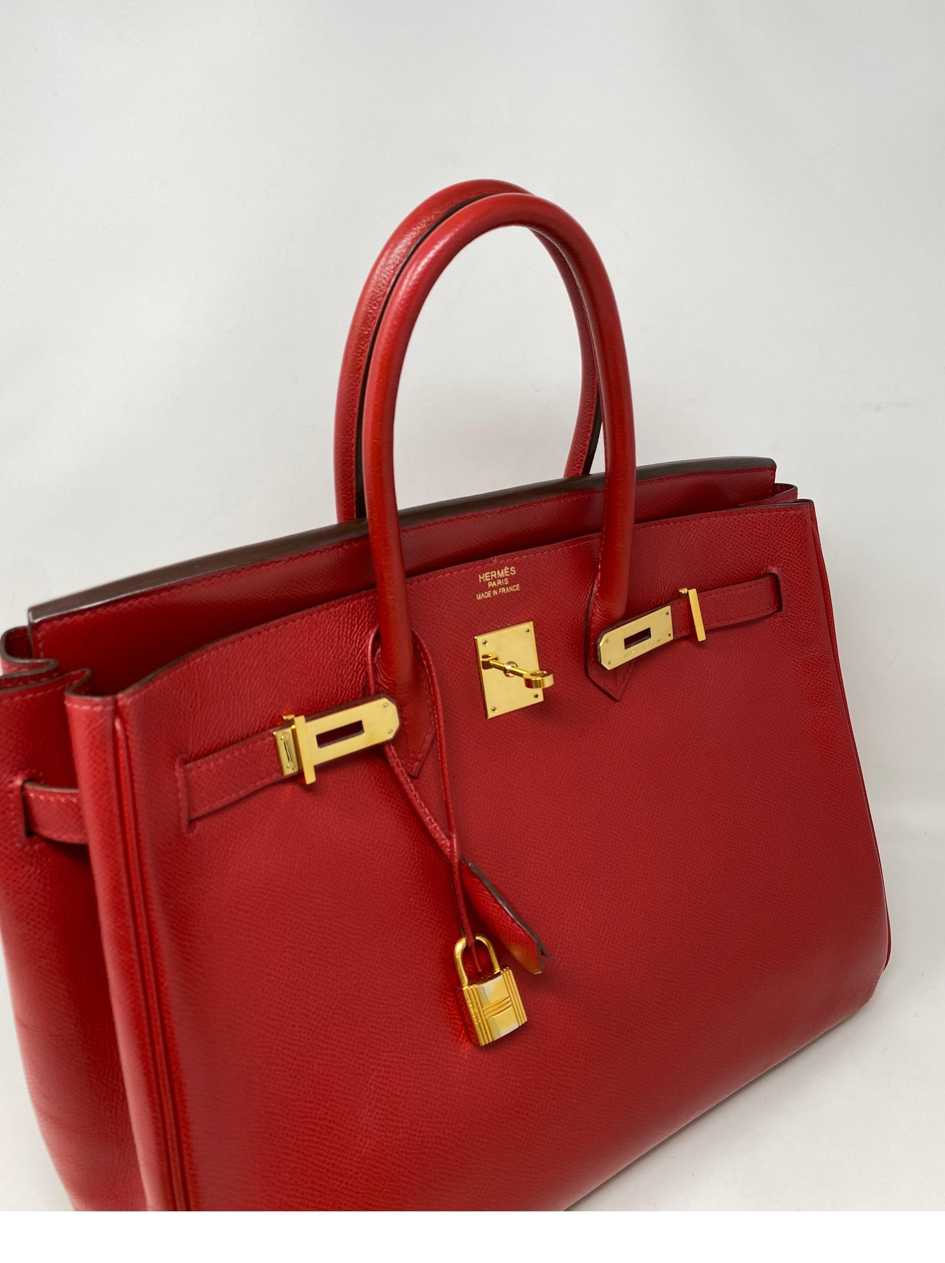 Red Hermes Birkin 35 Rouge Casaque Bag 
