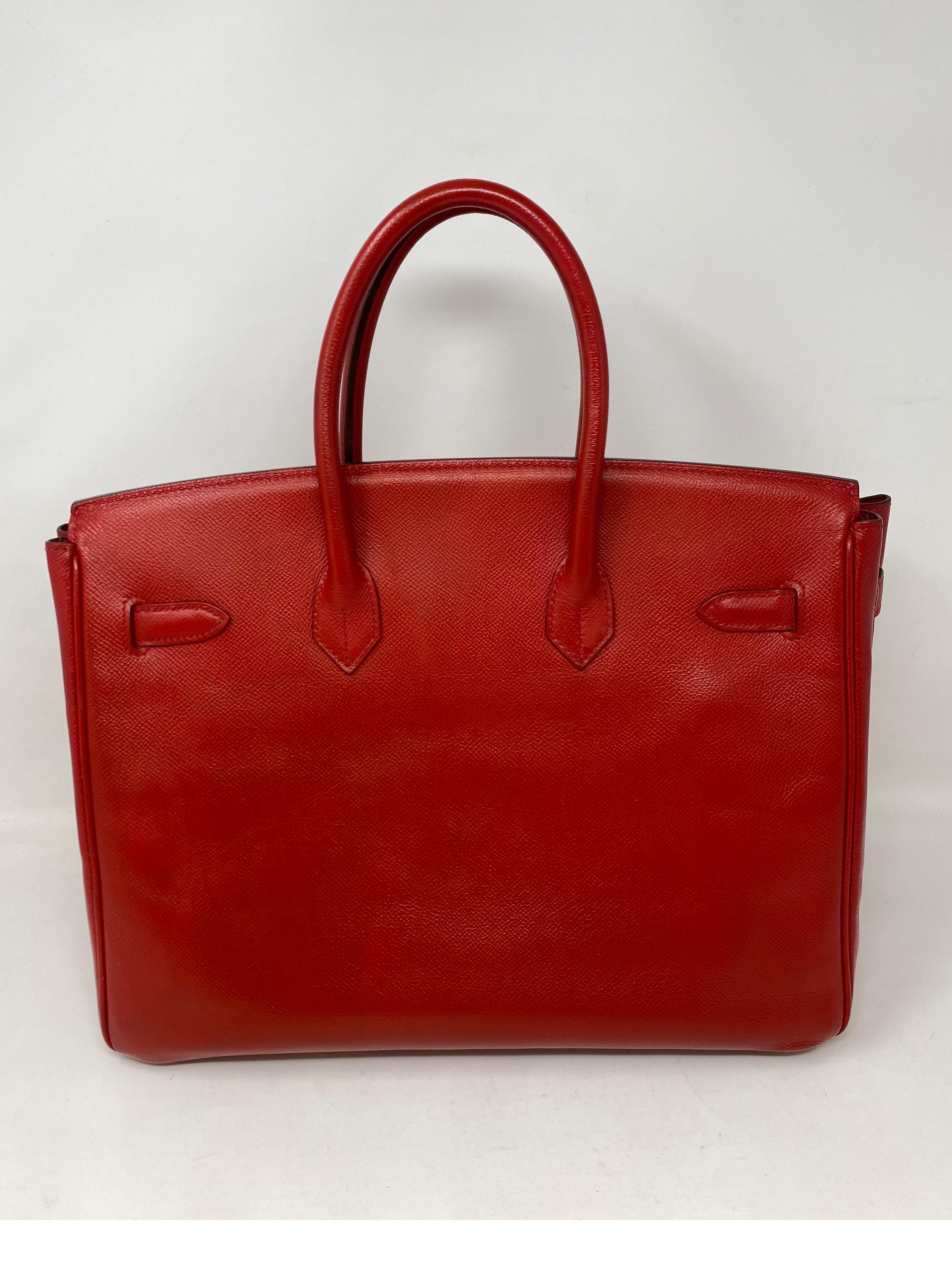 Women's or Men's Hermes Birkin 35 Rouge Casaque Bag 
