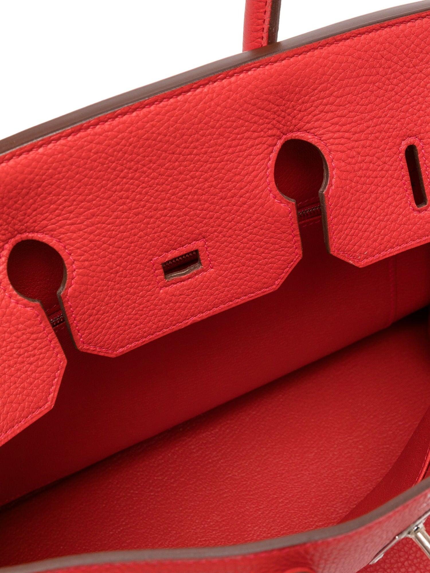 Hermès Birkin 35 Rouge Casaque Clemence PHW In Good Condition For Sale In London, GB