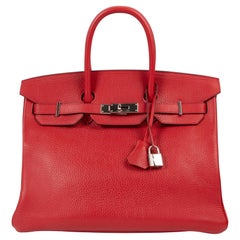 Hermès Birkin 35 Rouge Casaque Taurillon Clemence PHW
