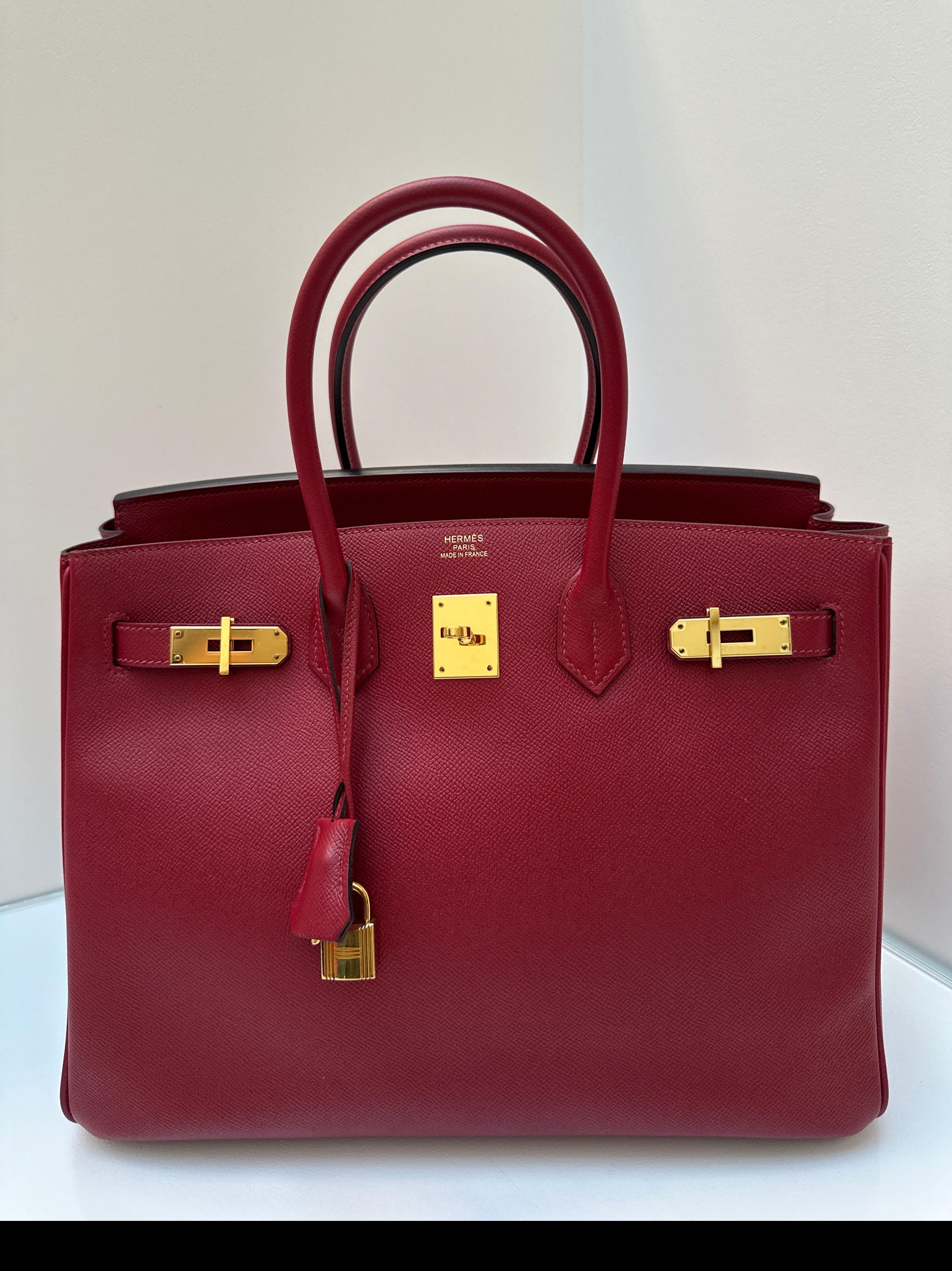 Hermes Birkin 35 Rouge Grenat en vente 6