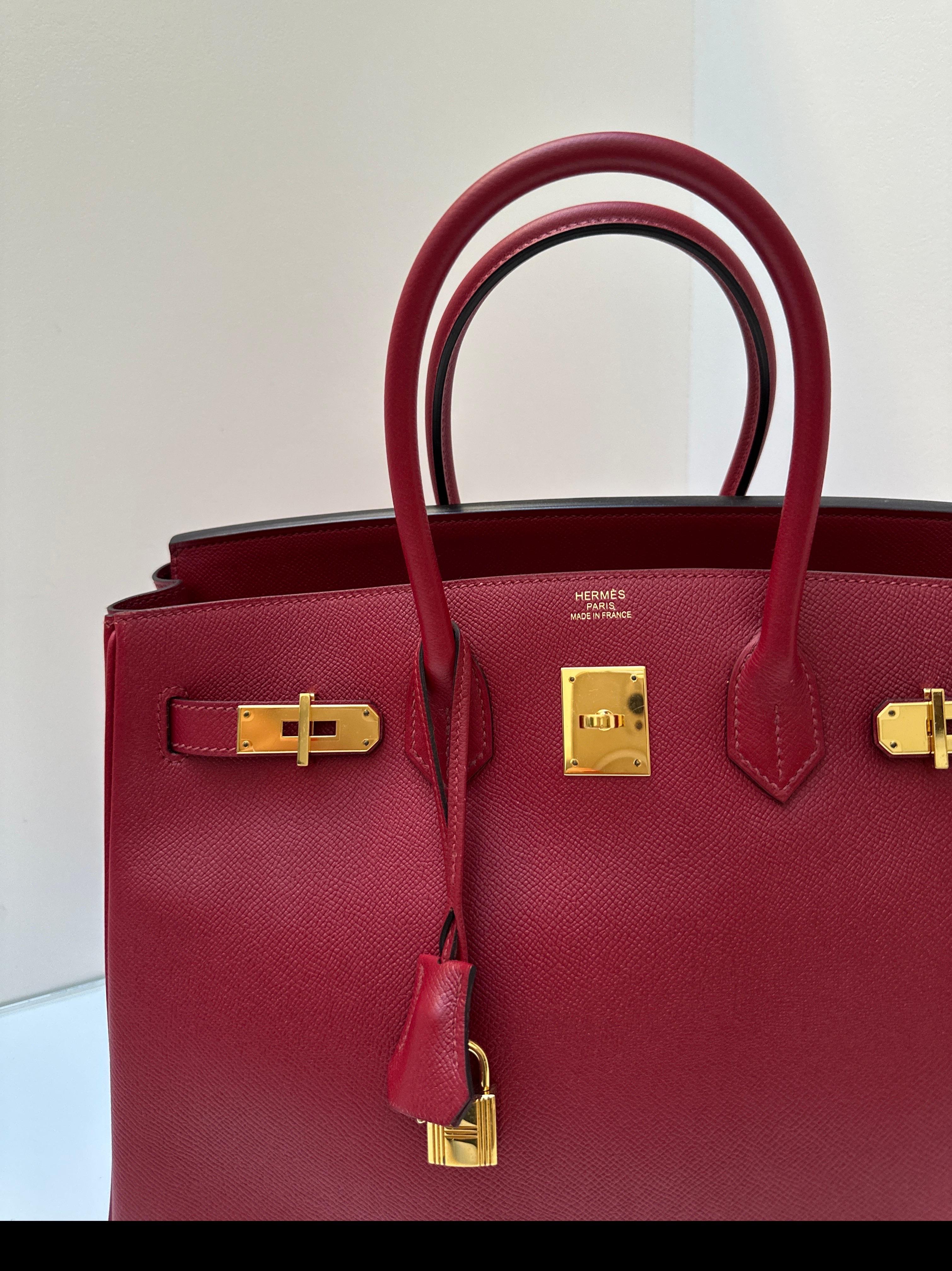 Hermes Birkin 35 Rouge Grenat en vente 7