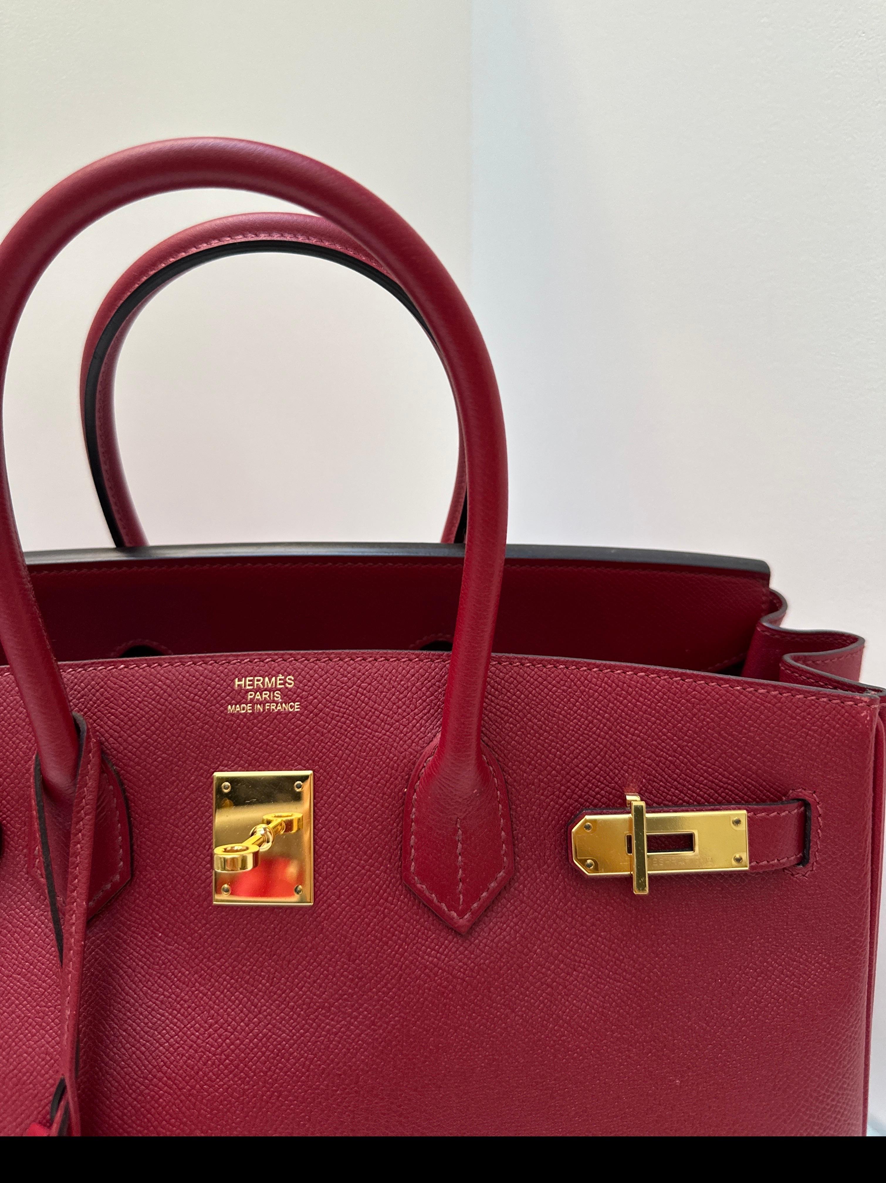 Hermes Birkin 35 Rouge Grenat en vente 8