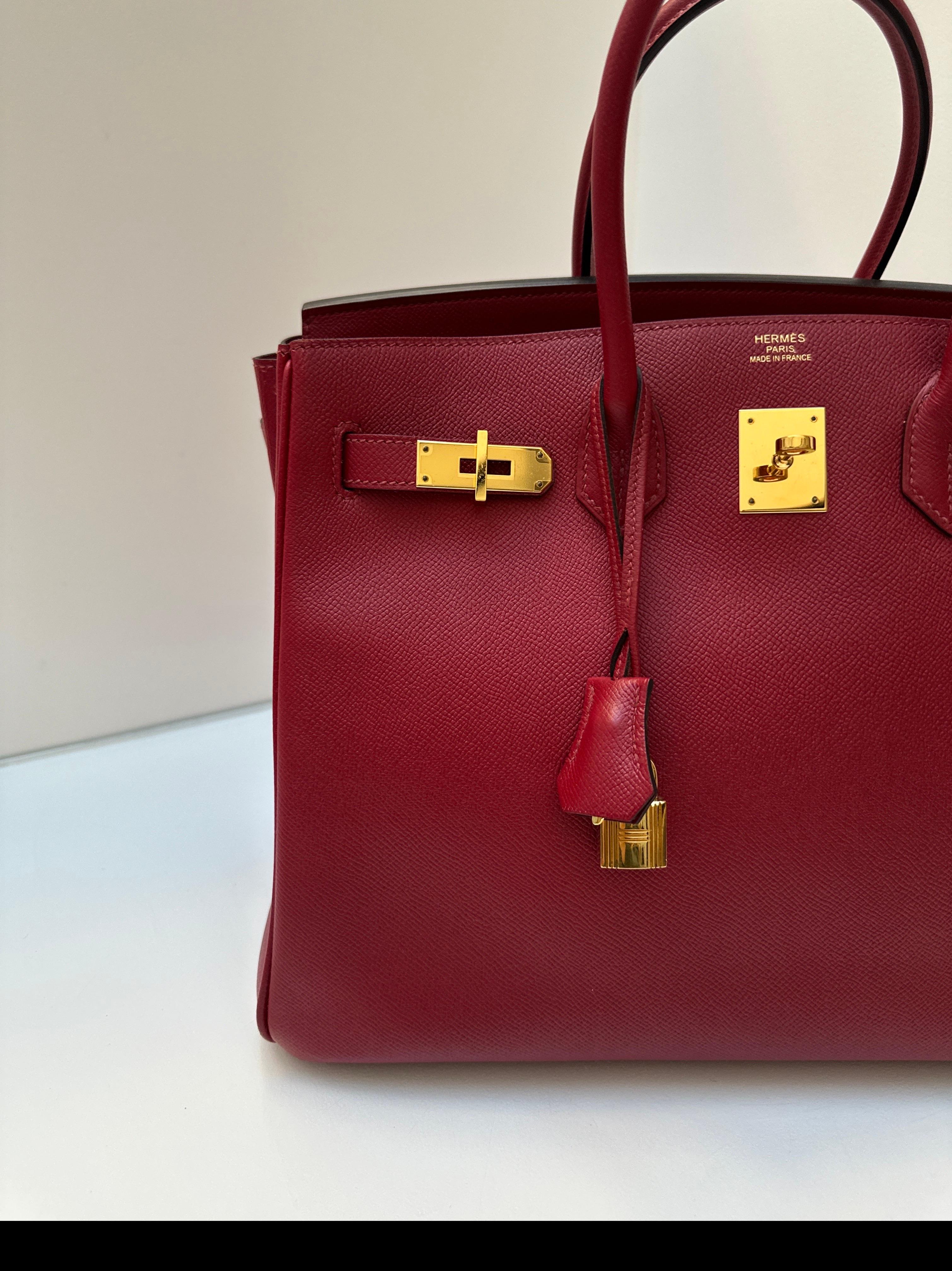 Hermes Birkin 35 Rouge Grenat en vente 12