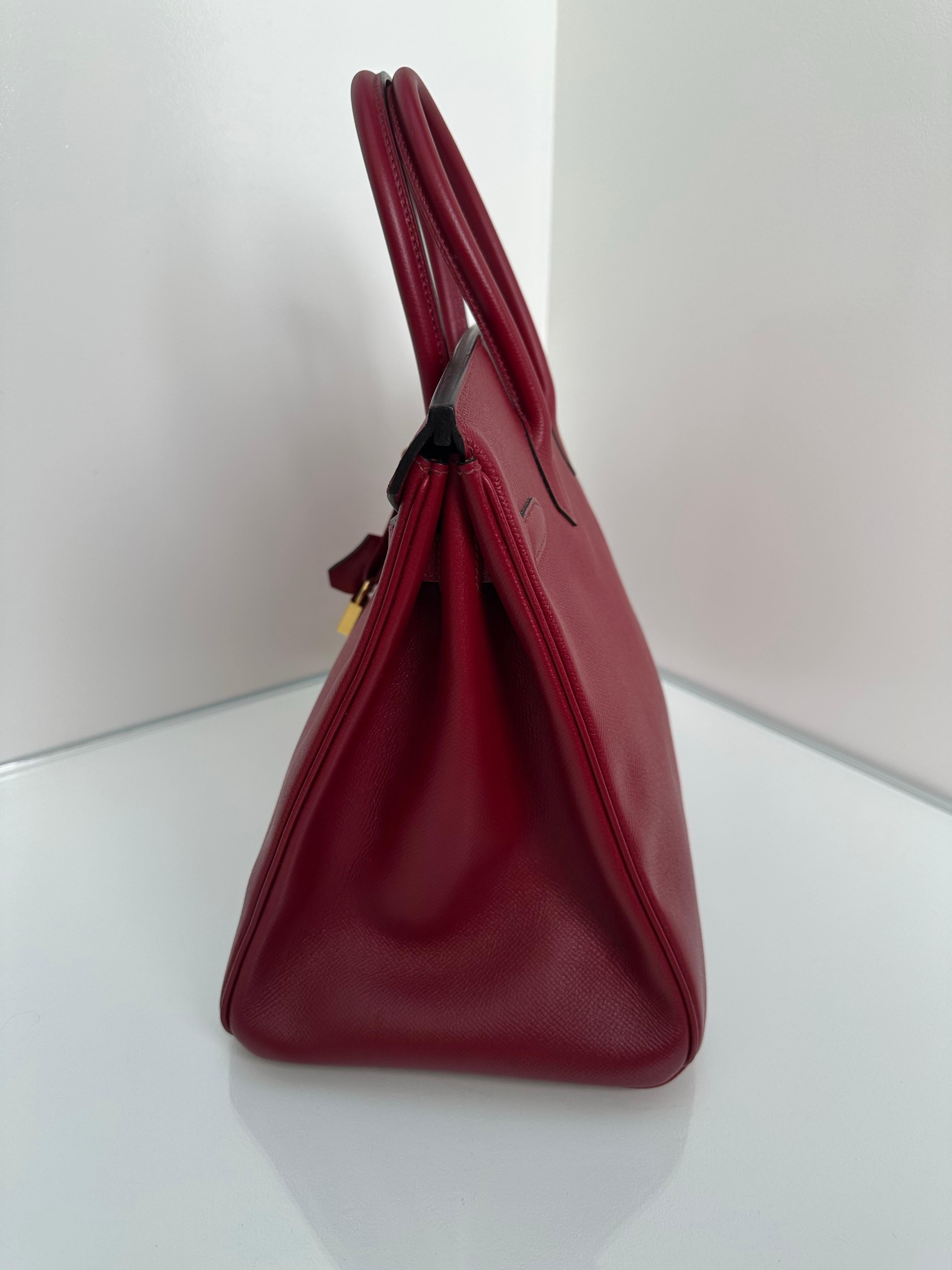 Hermes Birkin 35 Rouge Grenat Excellent état - En vente à Athens, GA