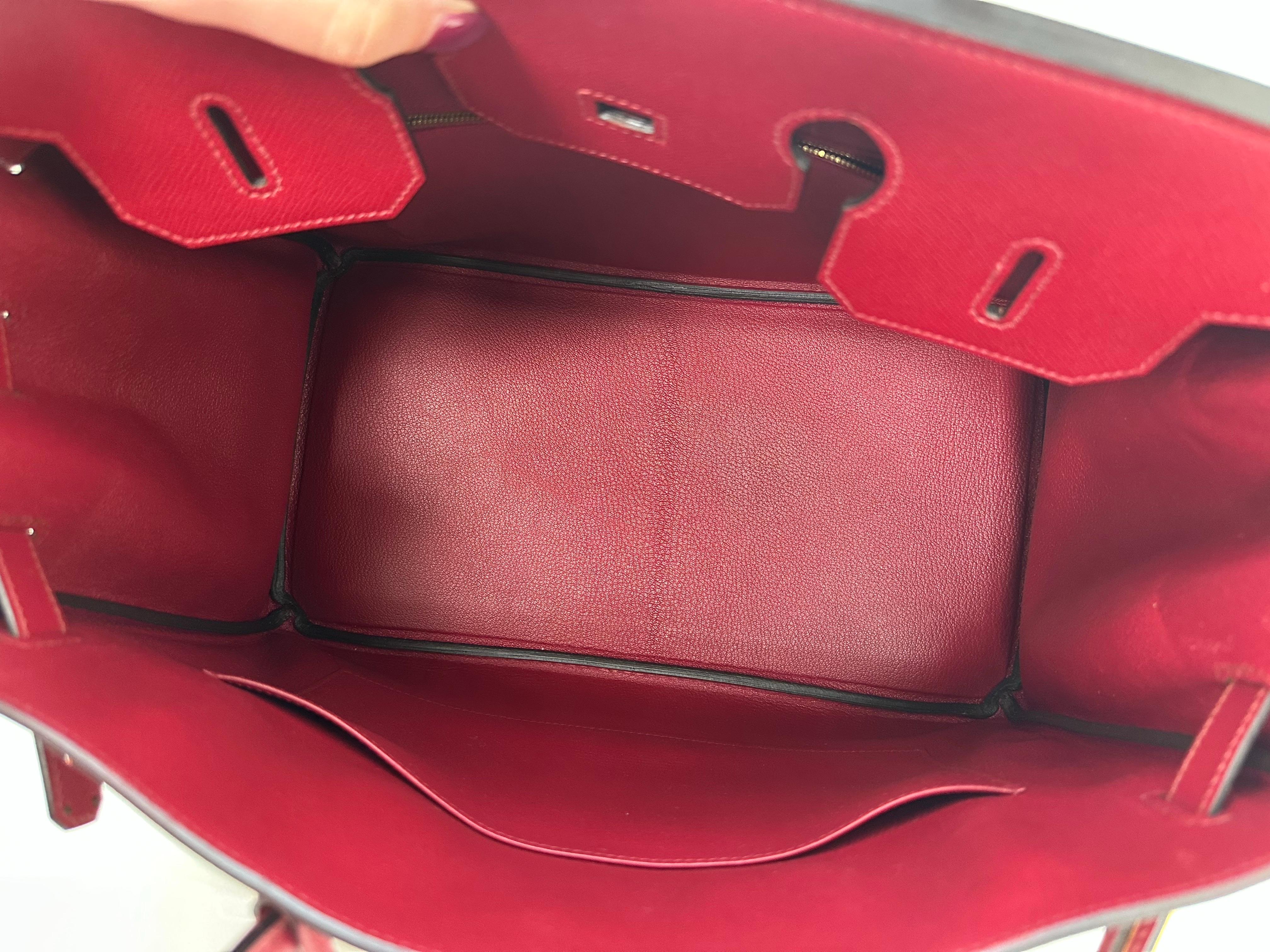Hermes Birkin 35 Rouge Grenat en vente 3